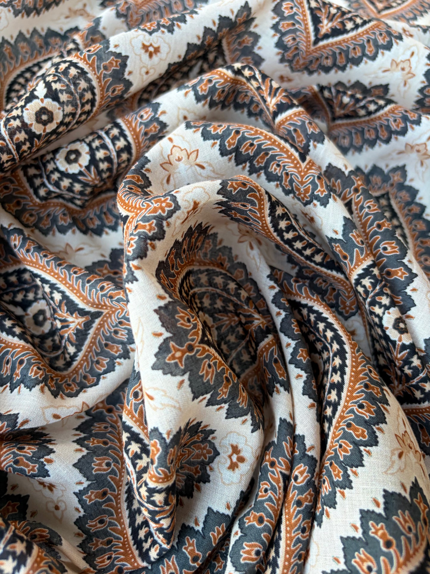 MIA 032 paisey inspired blockprint cotton voile