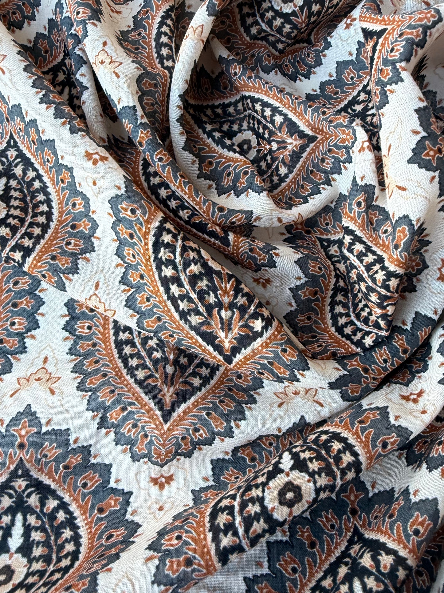 MIA 032 paisey inspired blockprint cotton voile
