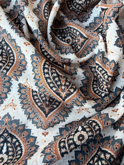 MIA 032 paisey inspired blockprint cotton voile