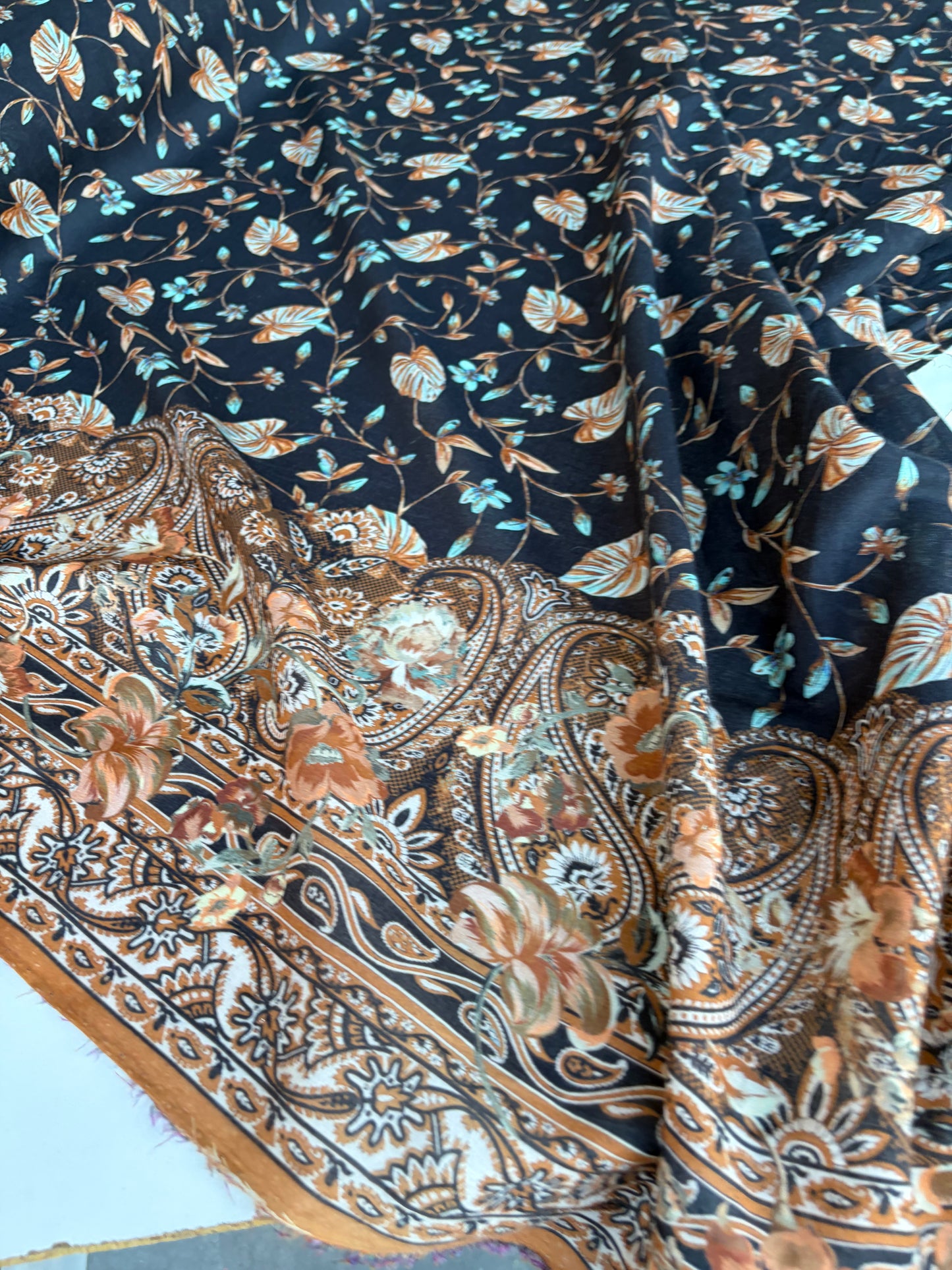 MIA 033 single border floral print cotton voile