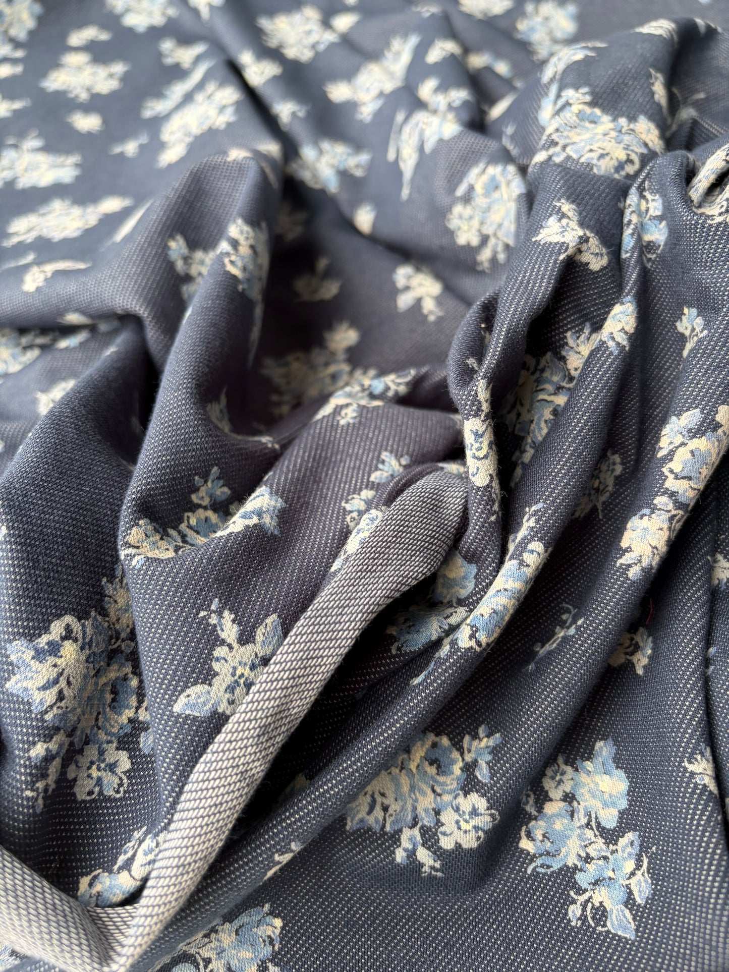ELENA 008 heavy cotton jersey "jeans with flowers"