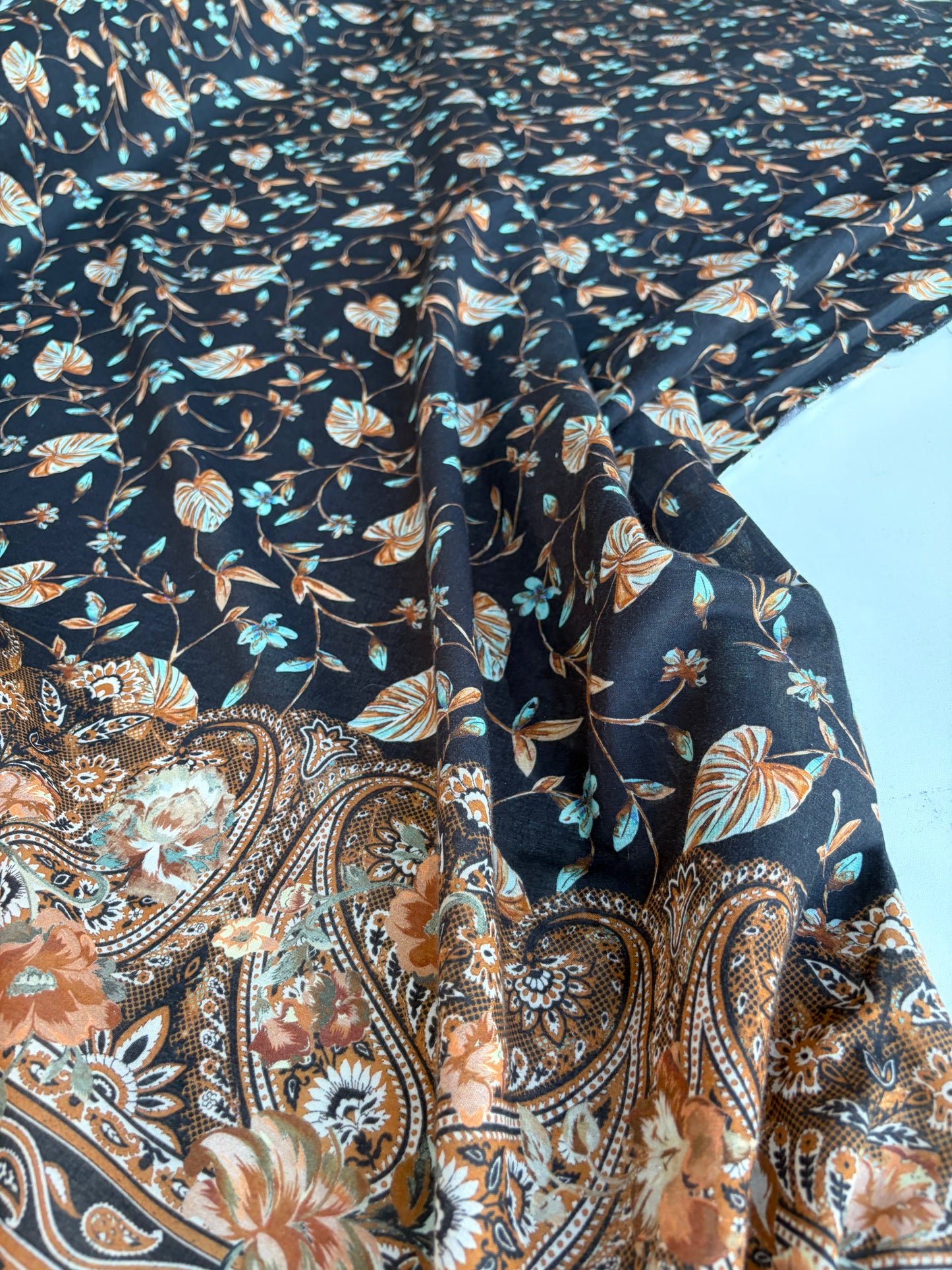 MIA 033 single border floral print cotton voile