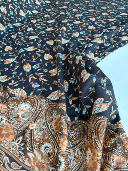 MIA 033 single border floral print cotton voile