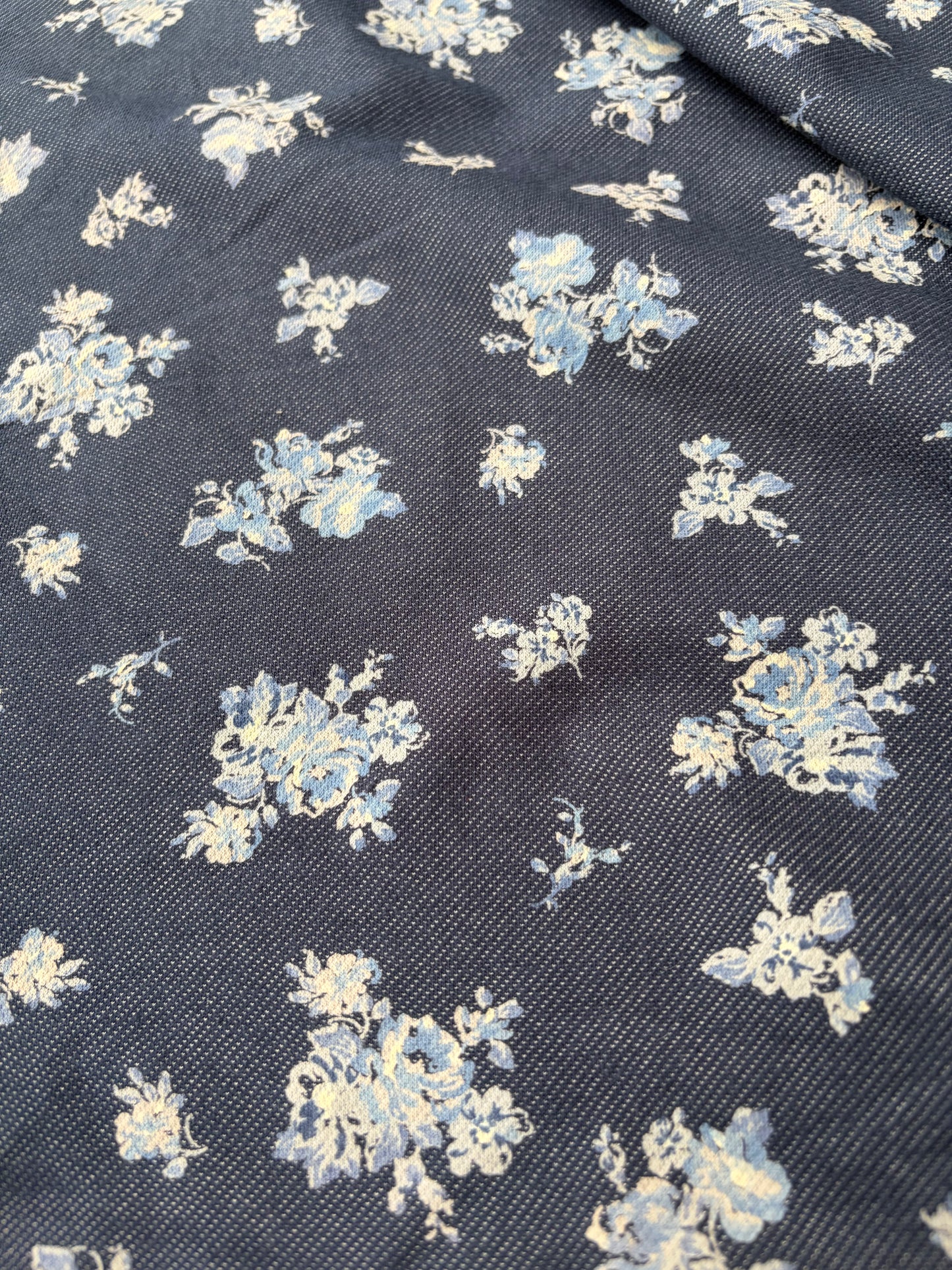ELENA 008 heavy cotton jersey "jeans with flowers"