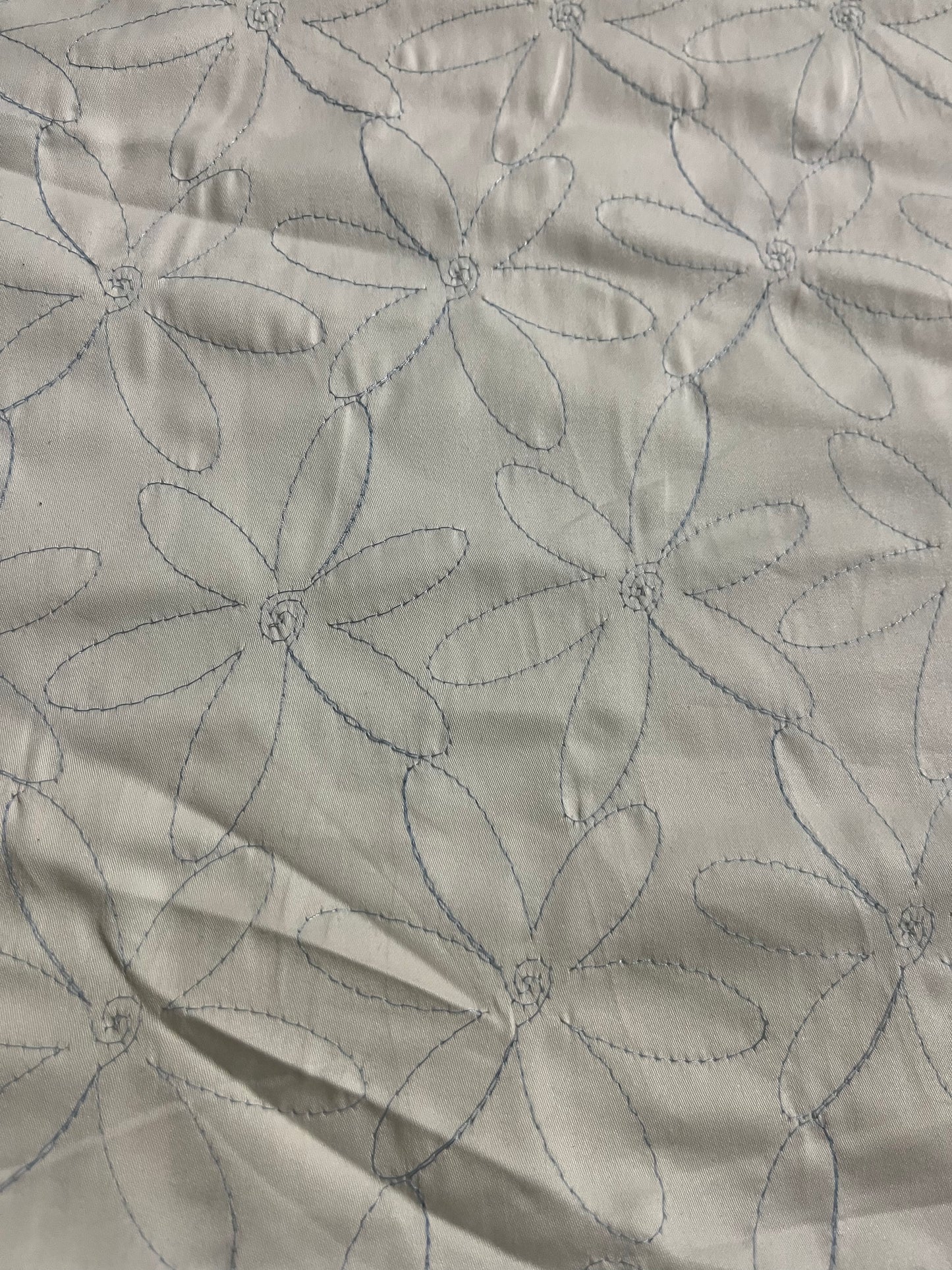 SHAFTY 003 white denim with embroidery