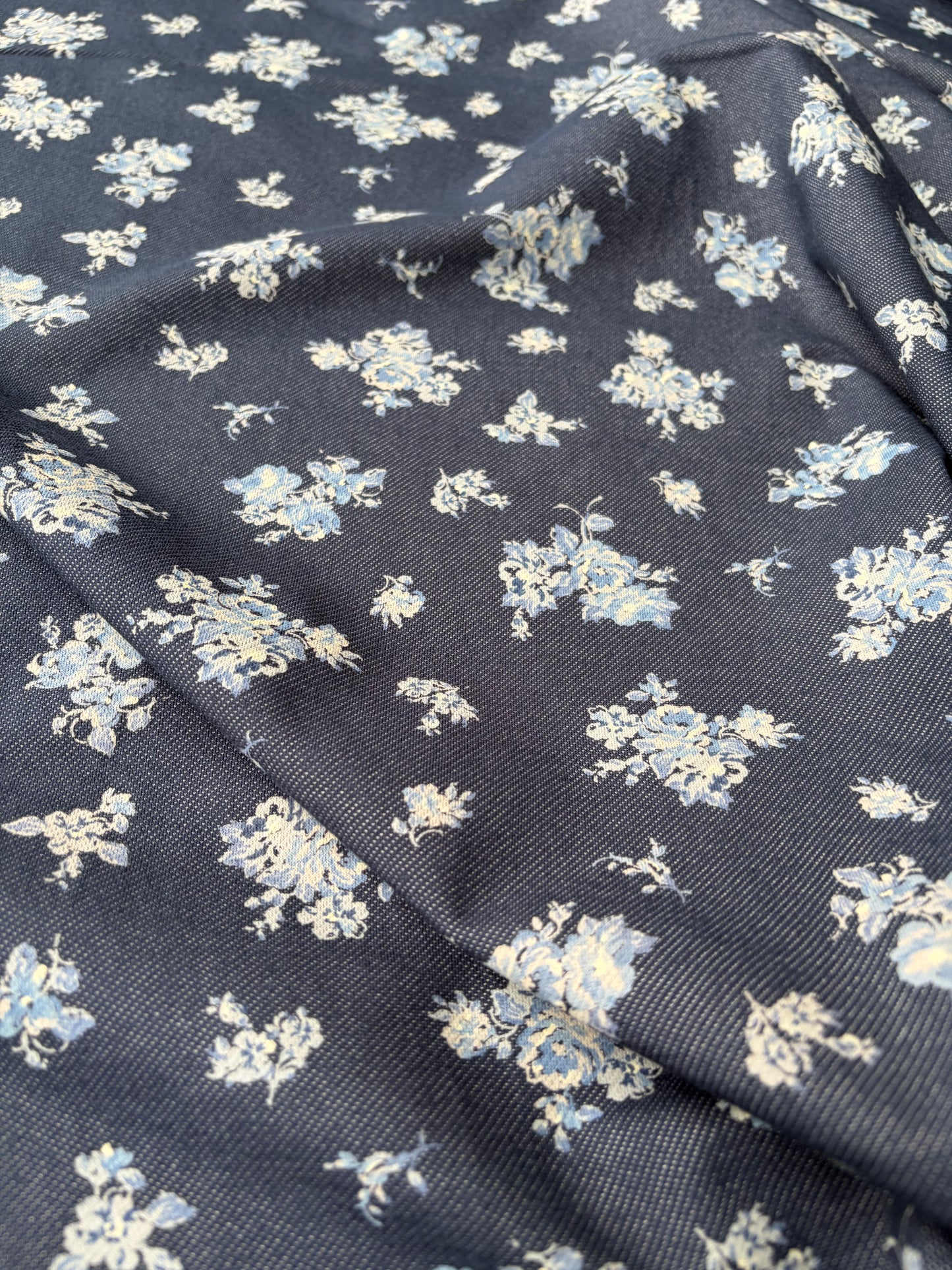 ELENA 008 heavy cotton jersey "jeans with flowers"