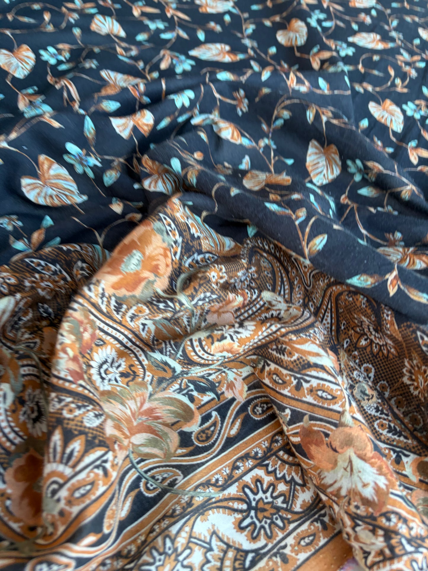MIA 033 single border floral print cotton voile