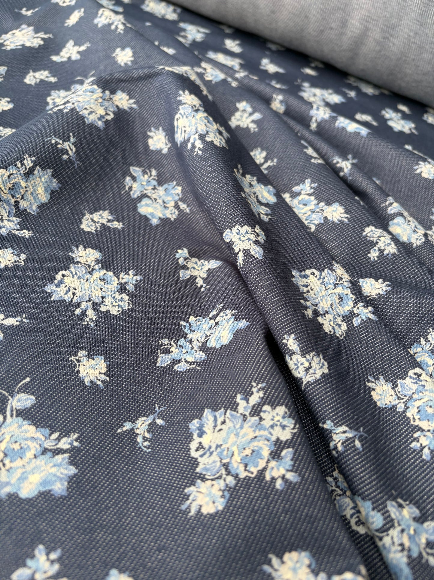 ELENA 008 heavy cotton jersey "jeans with flowers"