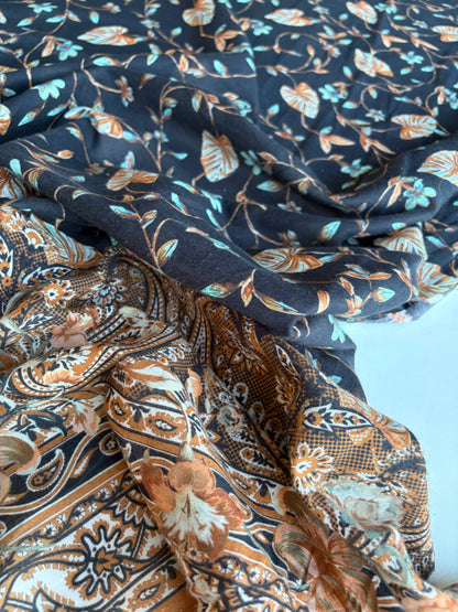 MIA 033 single border floral print cotton voile