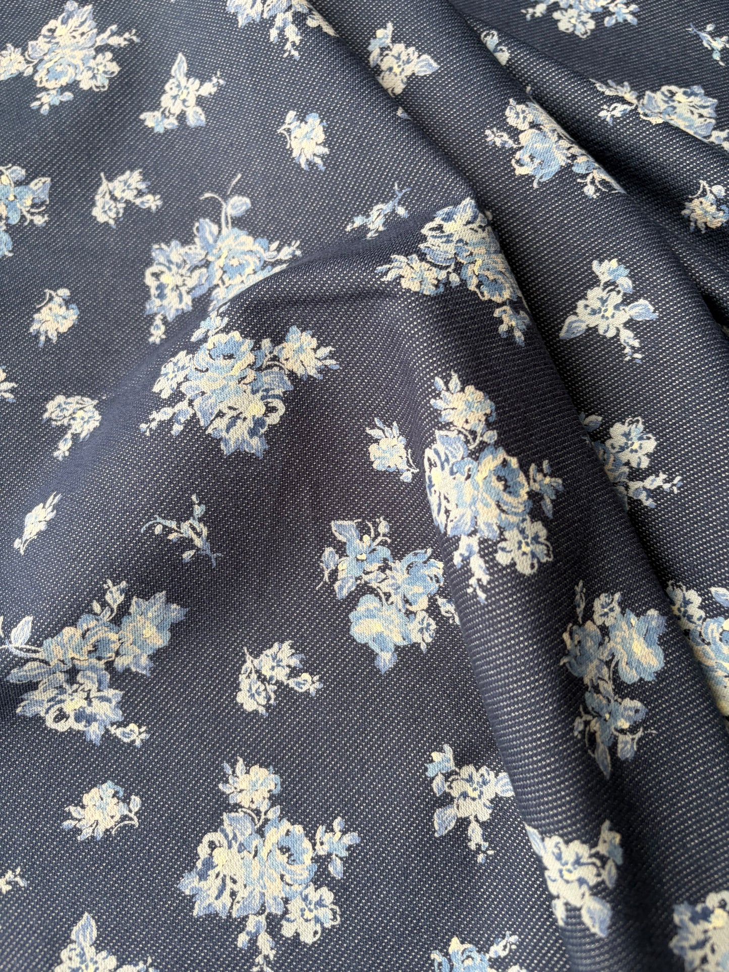 ELENA 008 heavy cotton jersey "jeans with flowers"