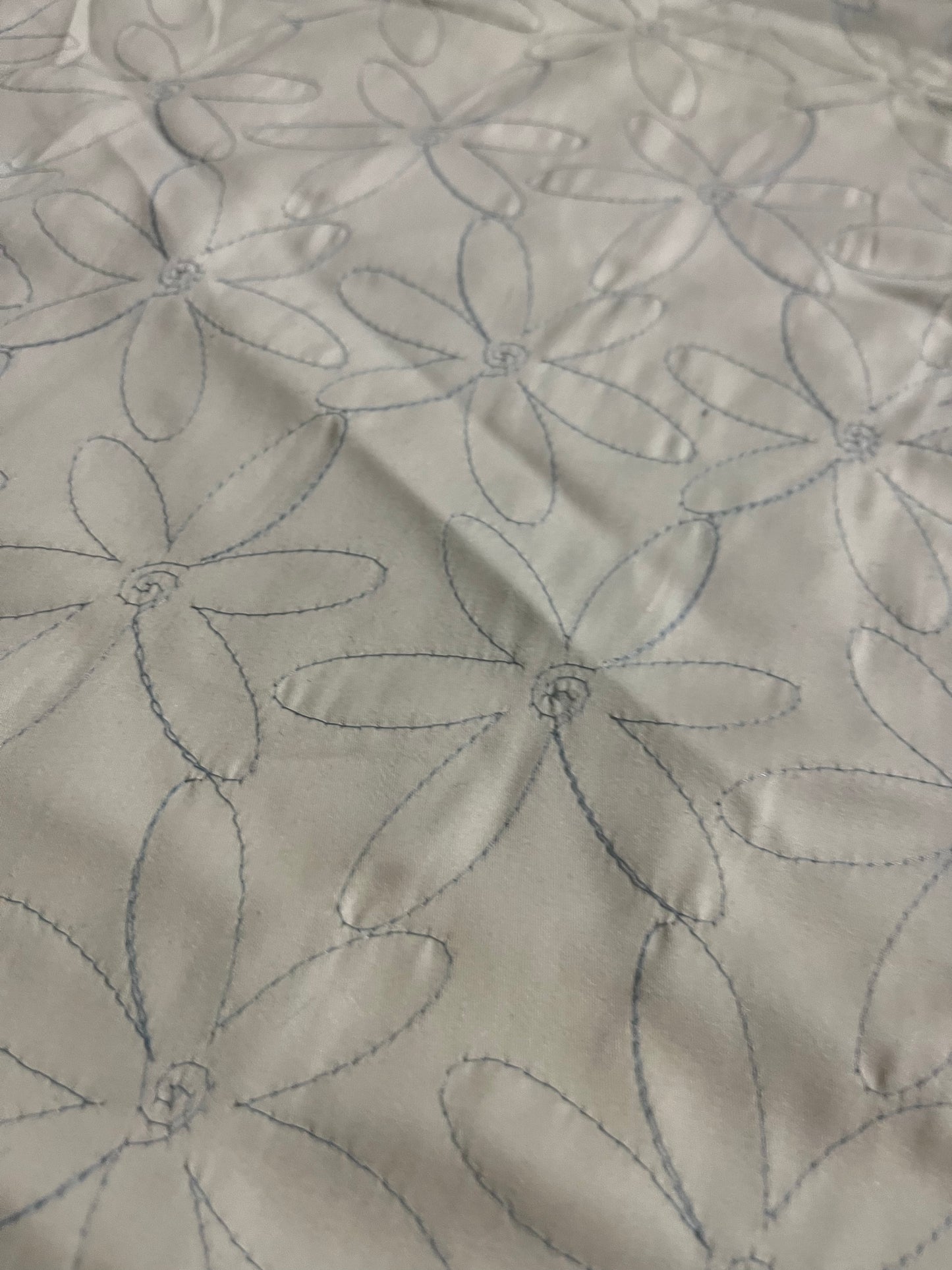 SHAFTY 003 white denim with embroidery