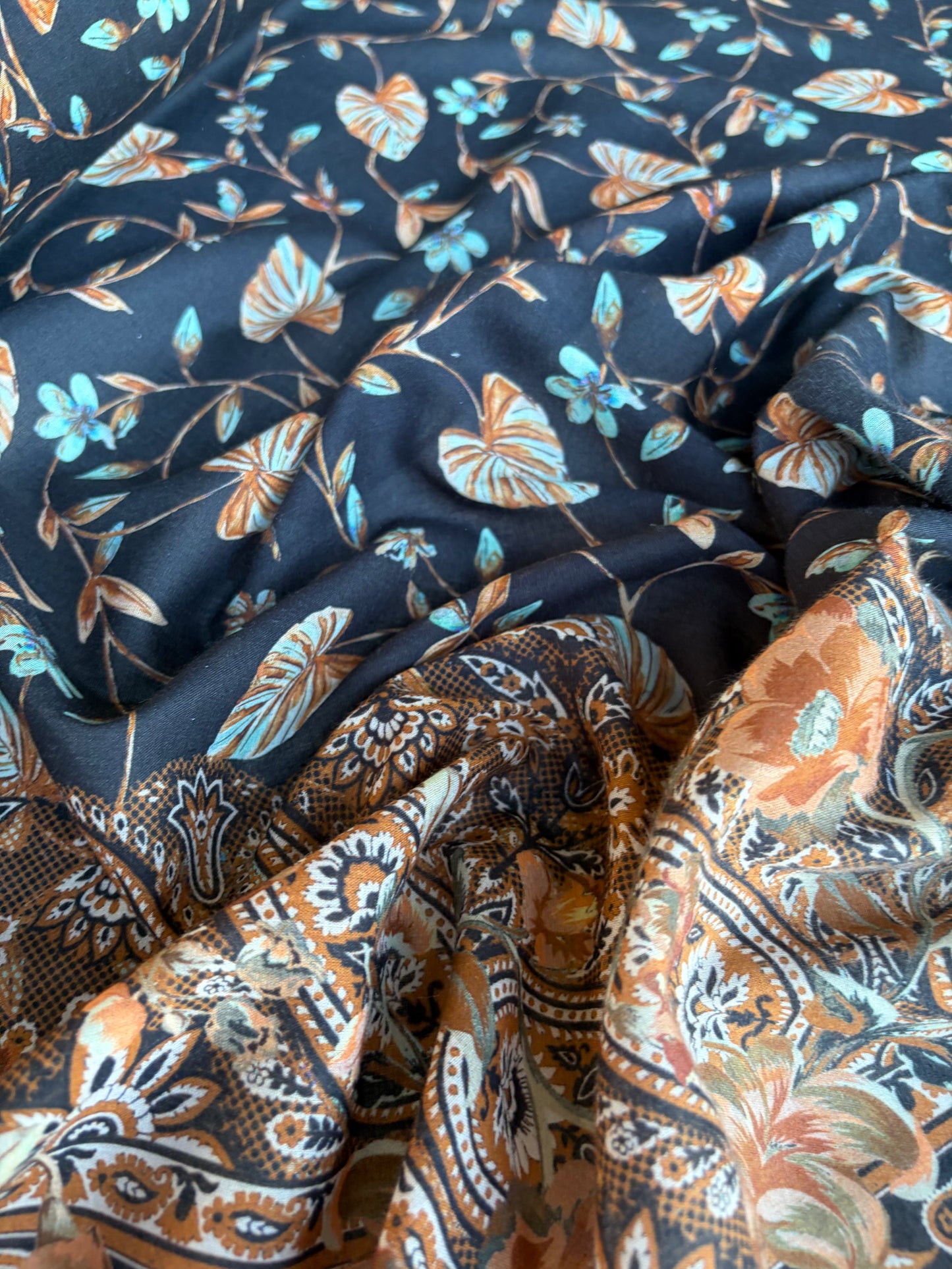MIA 033 single border floral print cotton voile