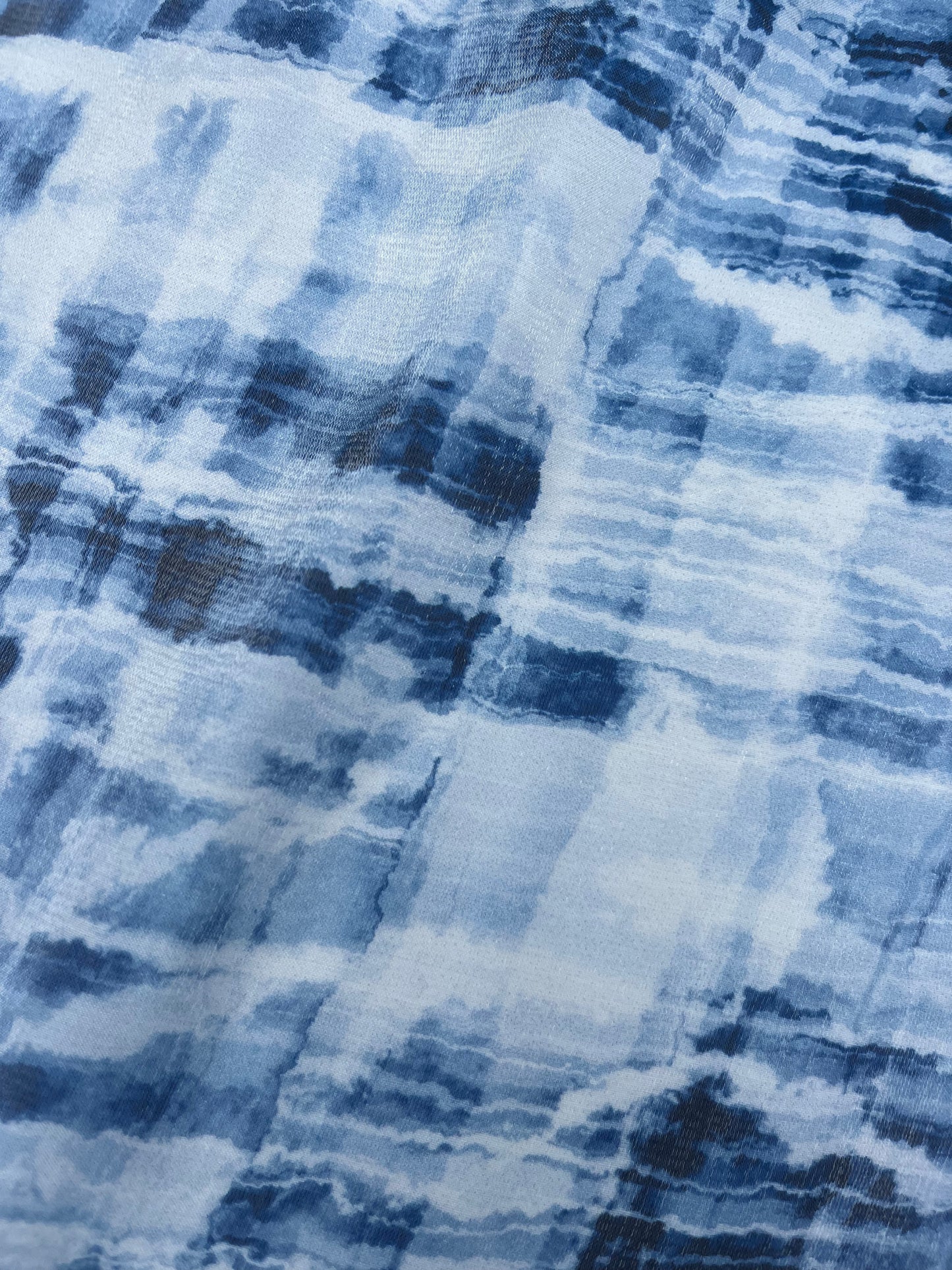 TERESA 012 shiny viscose abstract print blue