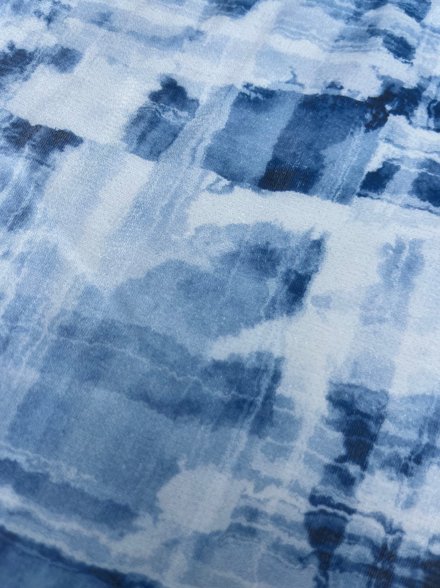 TERESA 012 shiny viscose abstract print blue