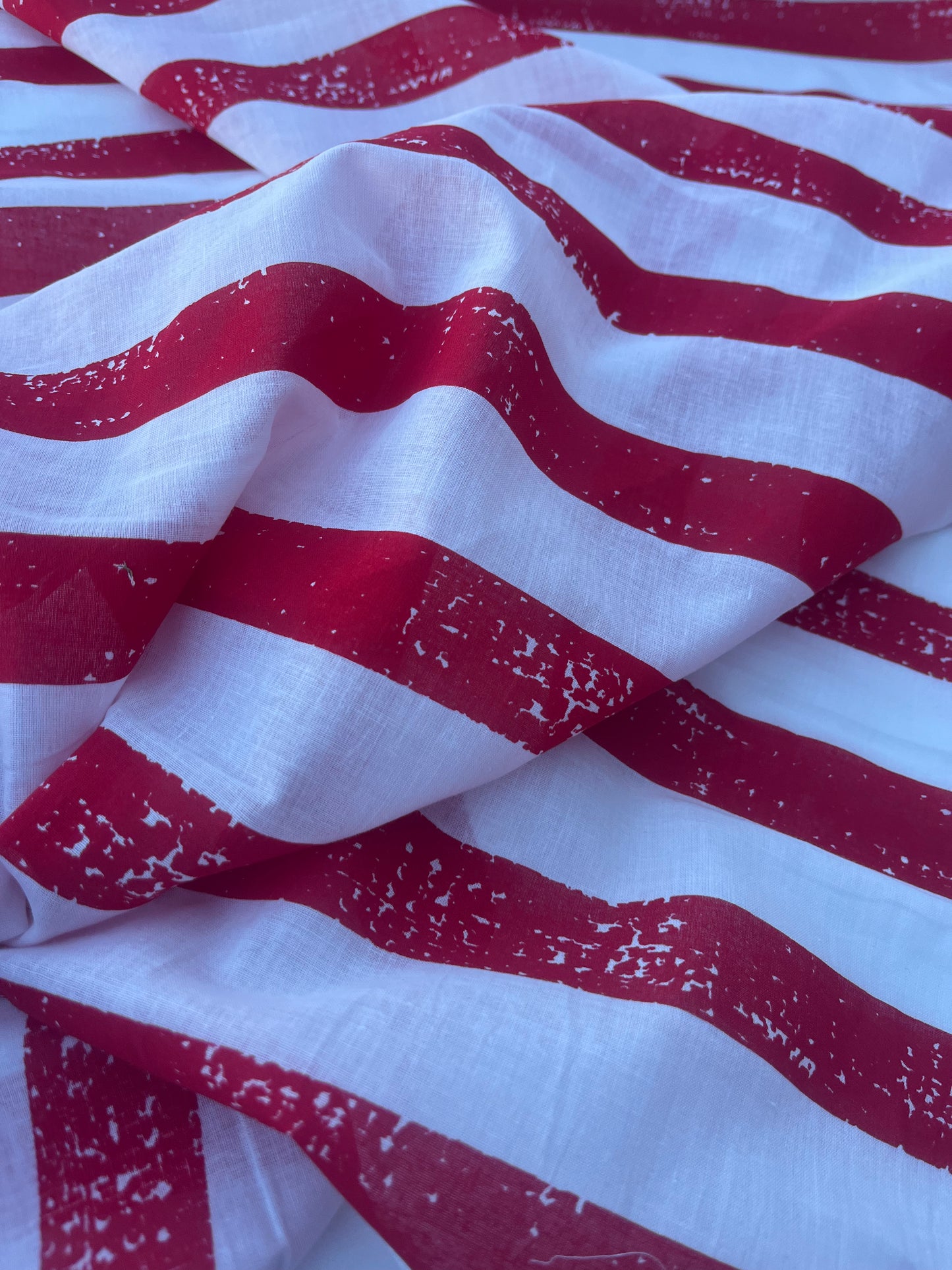 STRIPE SOCIETY 010 cotton voile grunge stripe red