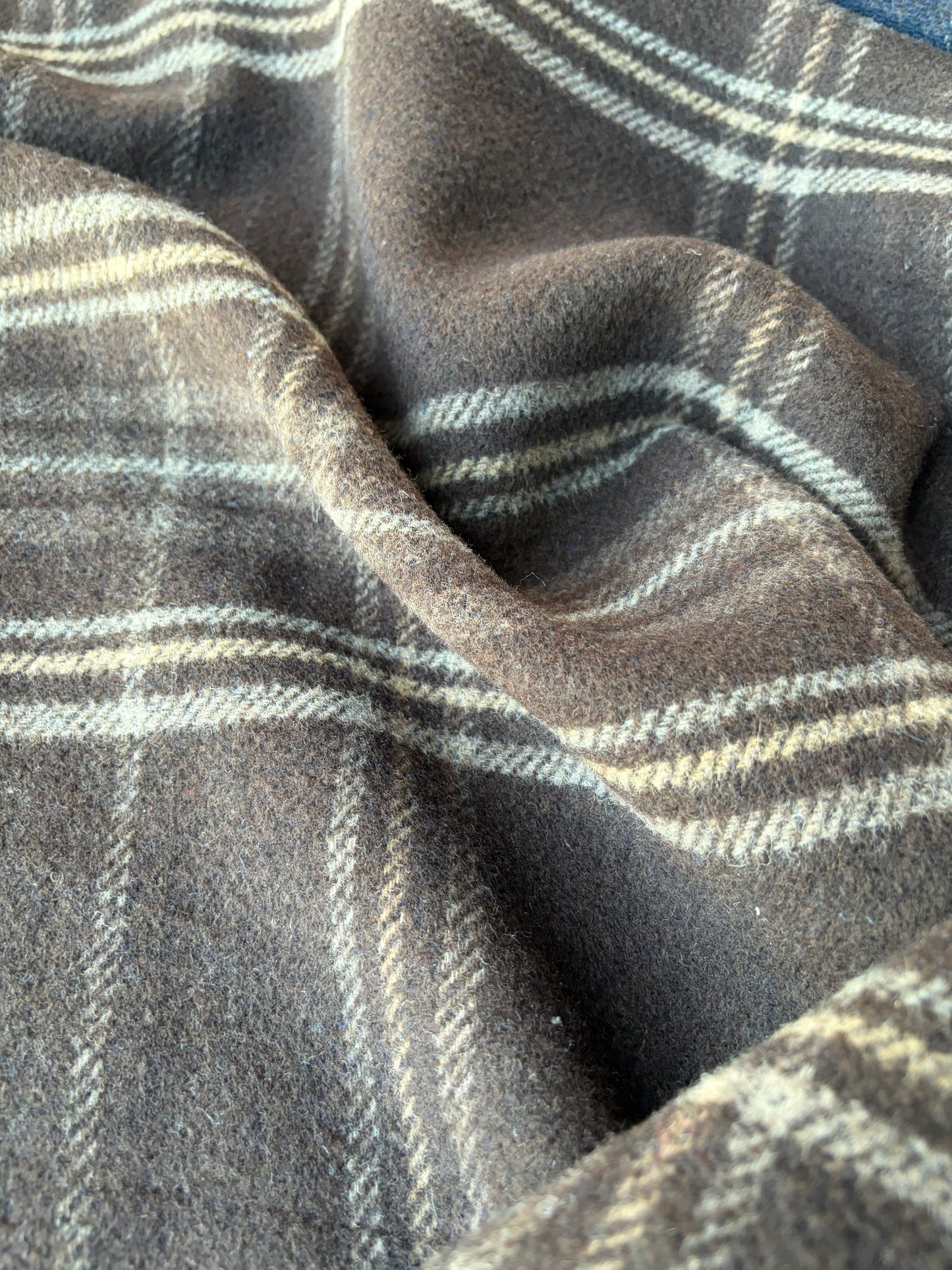 MIA 035 double face checkered carded wool tweed with alpaca