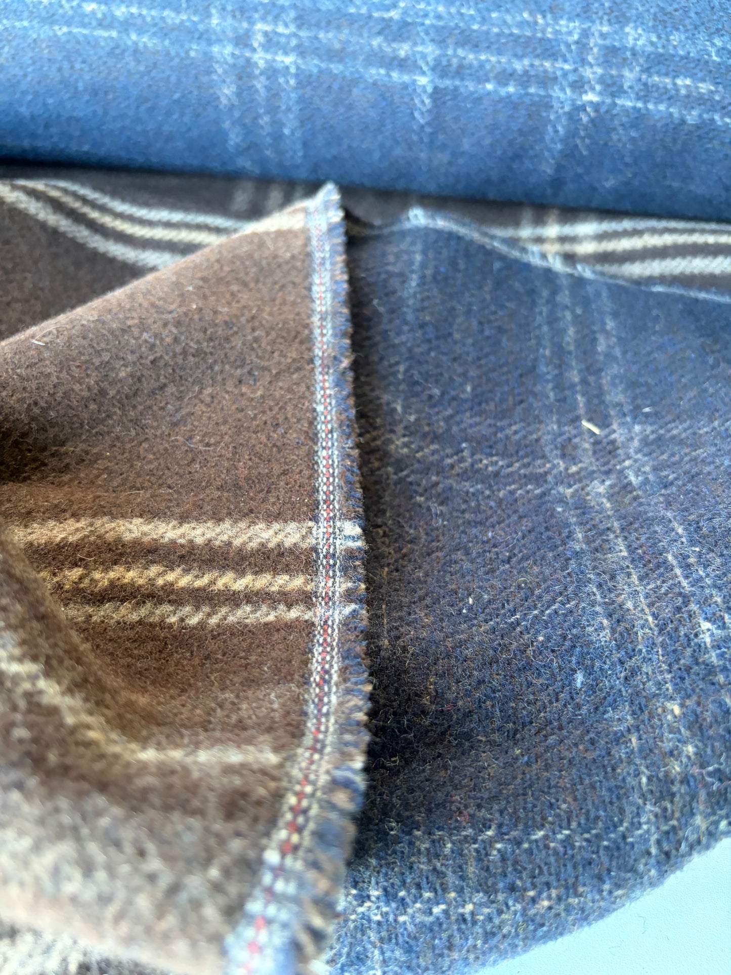 MIA 035 double face checkered carded wool tweed with alpaca