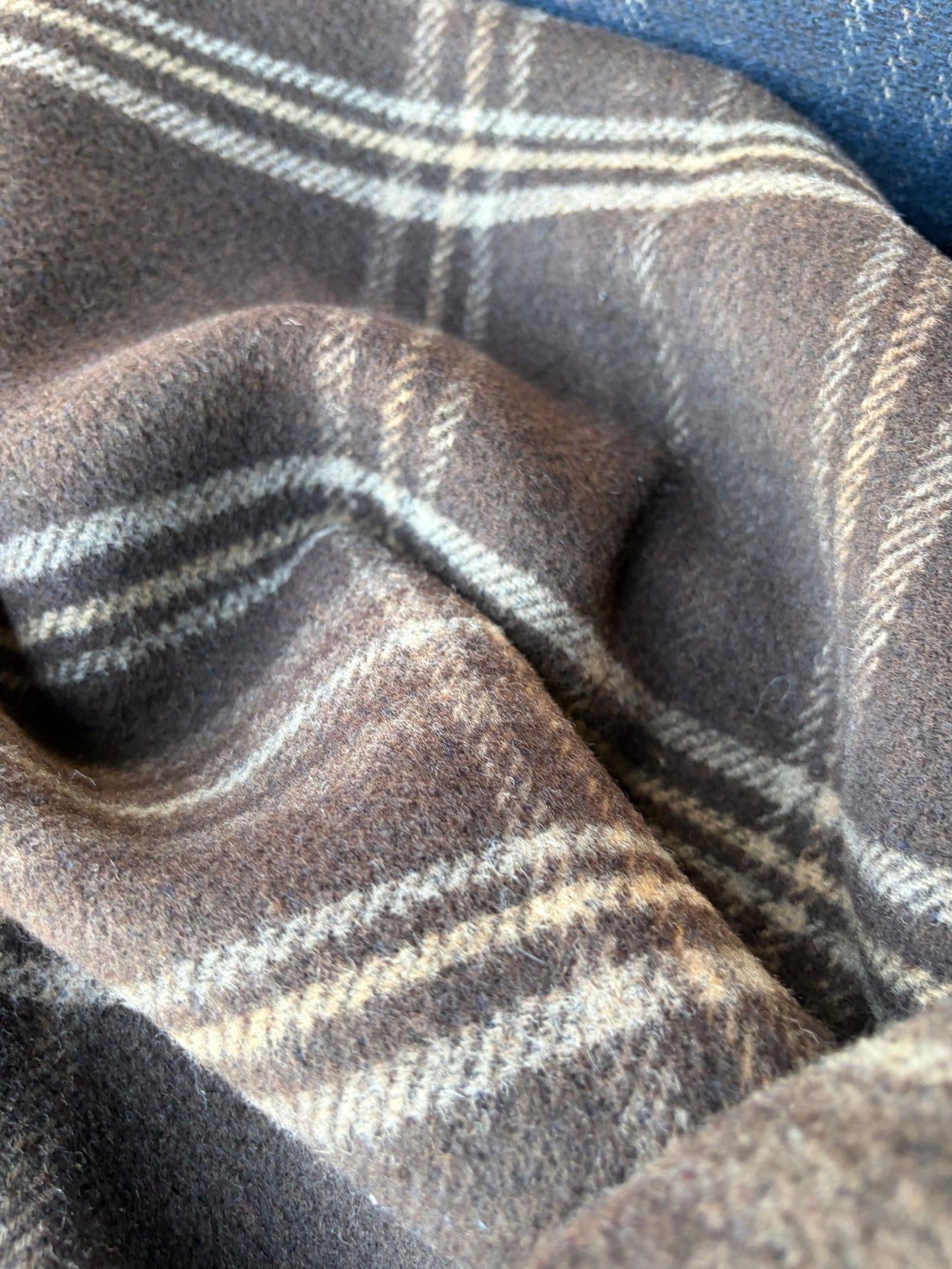 MIA 035 double face checkered carded wool tweed with alpaca
