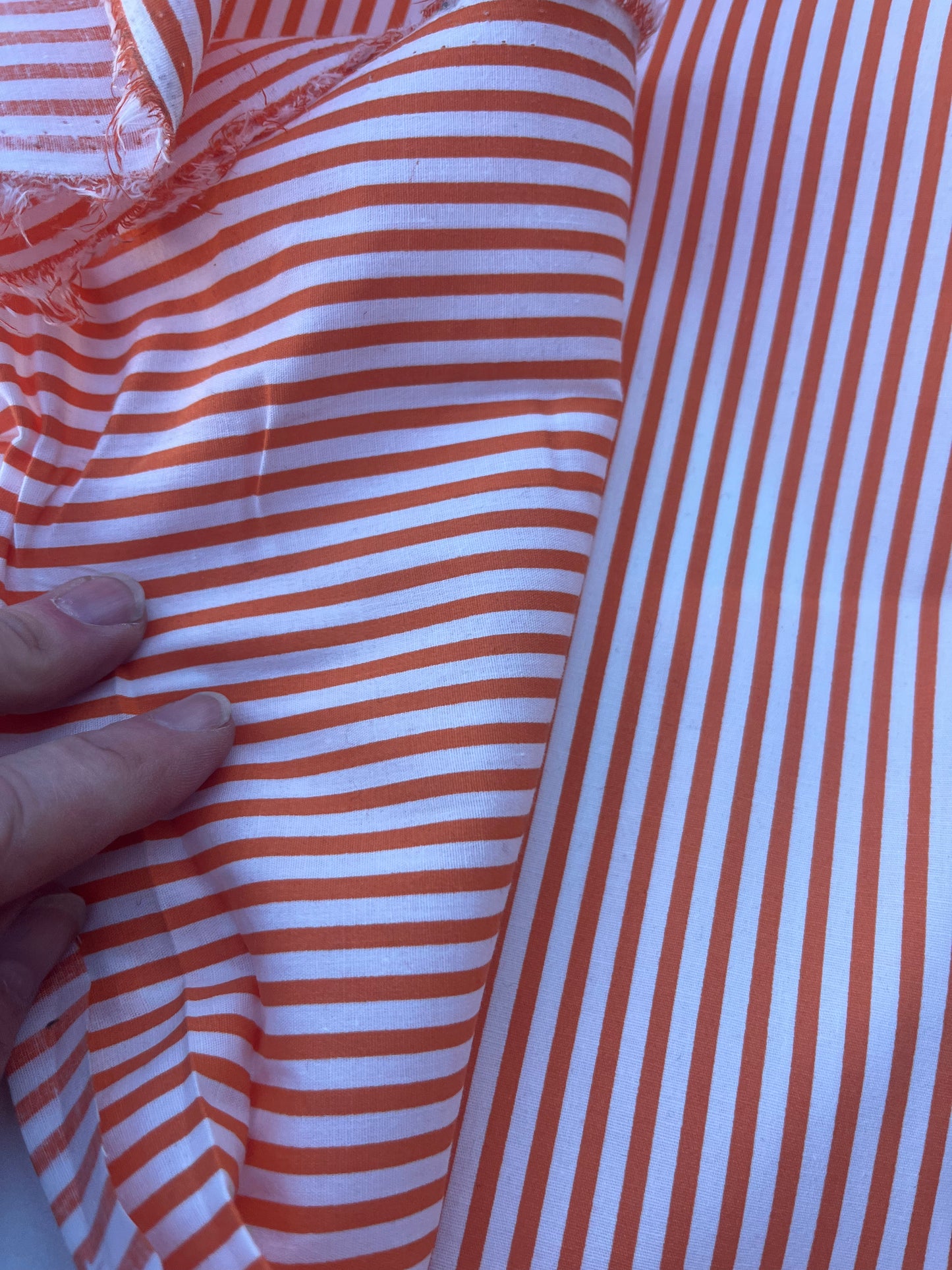STRIPE SOCIETY 011 poplin stretch 4mm orange stripe