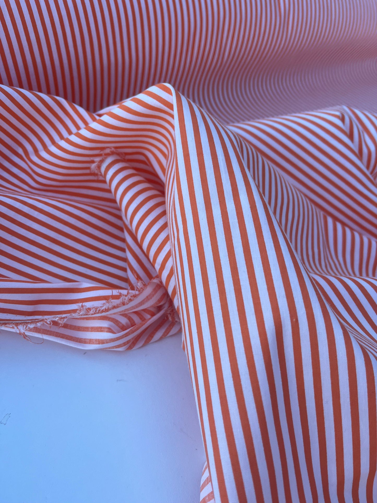 STRIPE SOCIETY 011 poplin stretch 4mm orange stripe