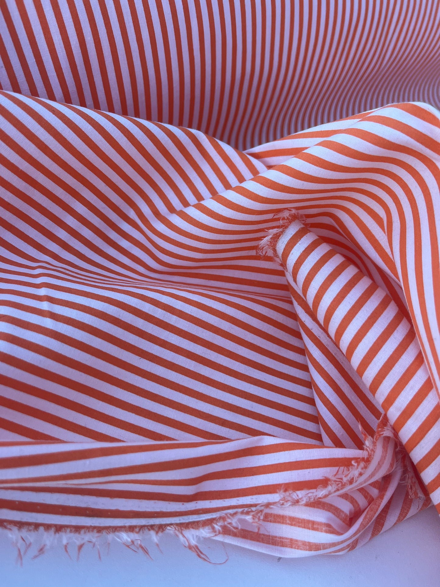 STRIPE SOCIETY 011 poplin stretch 4mm orange stripe