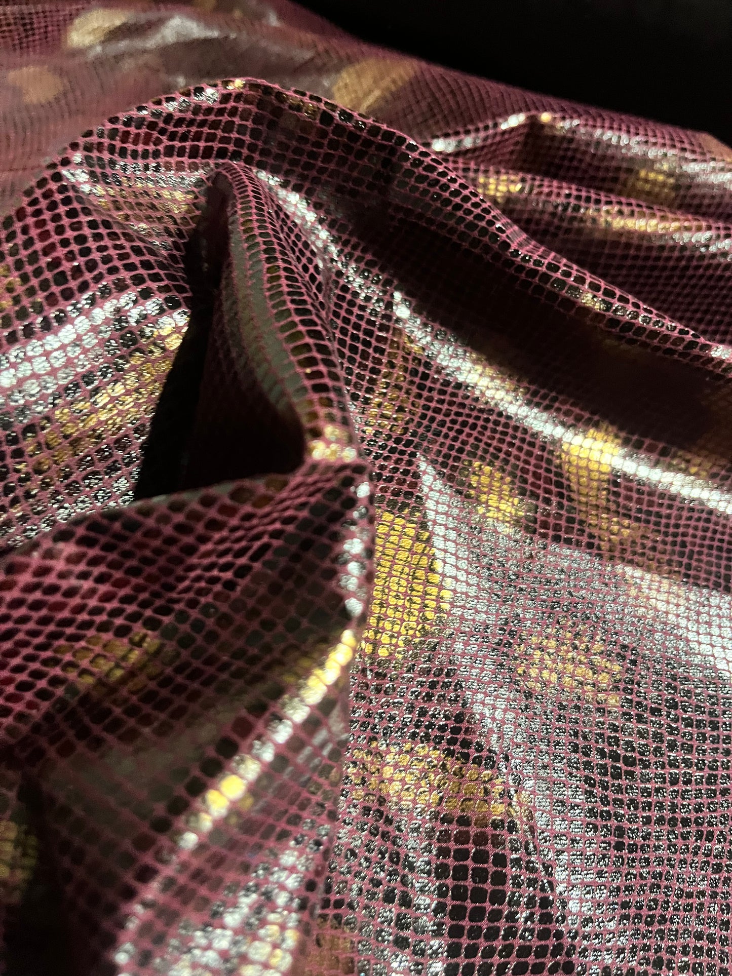 SHAFTY 006 denim with shiny snake print