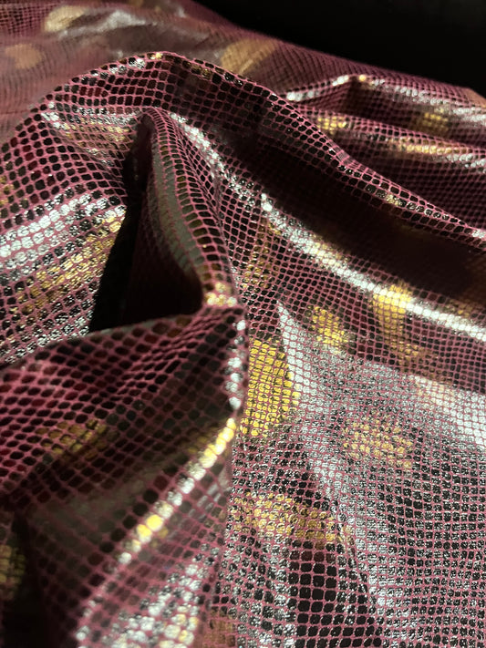 SHAFTY 006 denim with shiny snake print