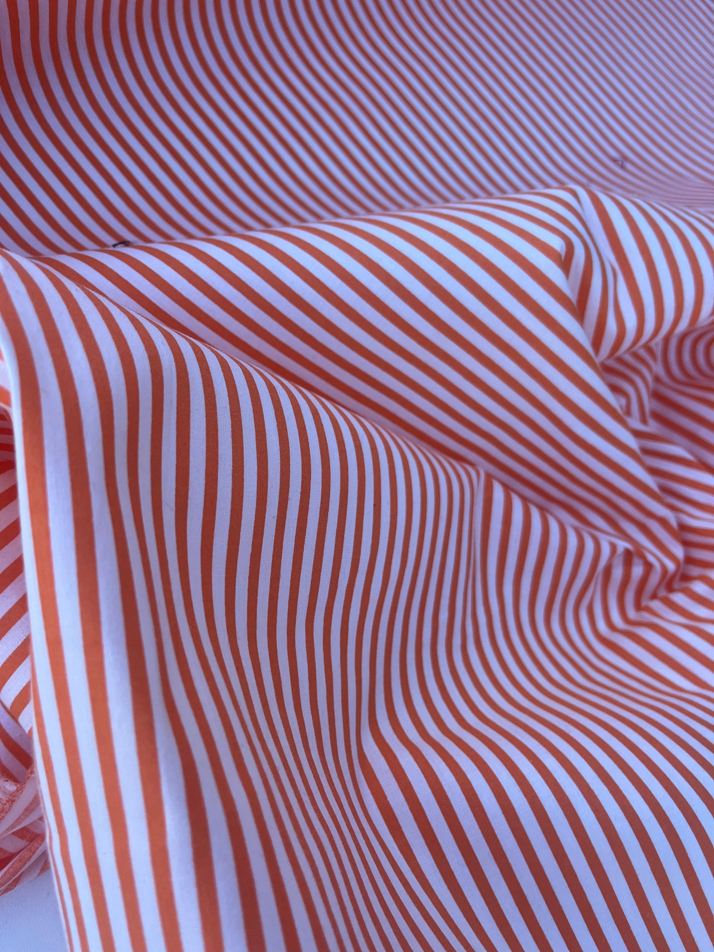 STRIPE SOCIETY 011 poplin stretch 4mm orange stripe