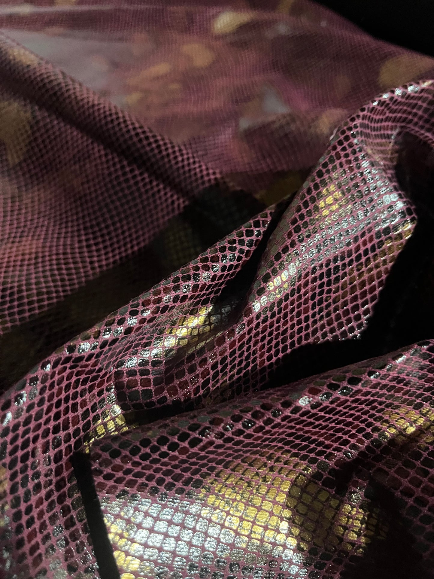 SHAFTY 006 denim with shiny snake print