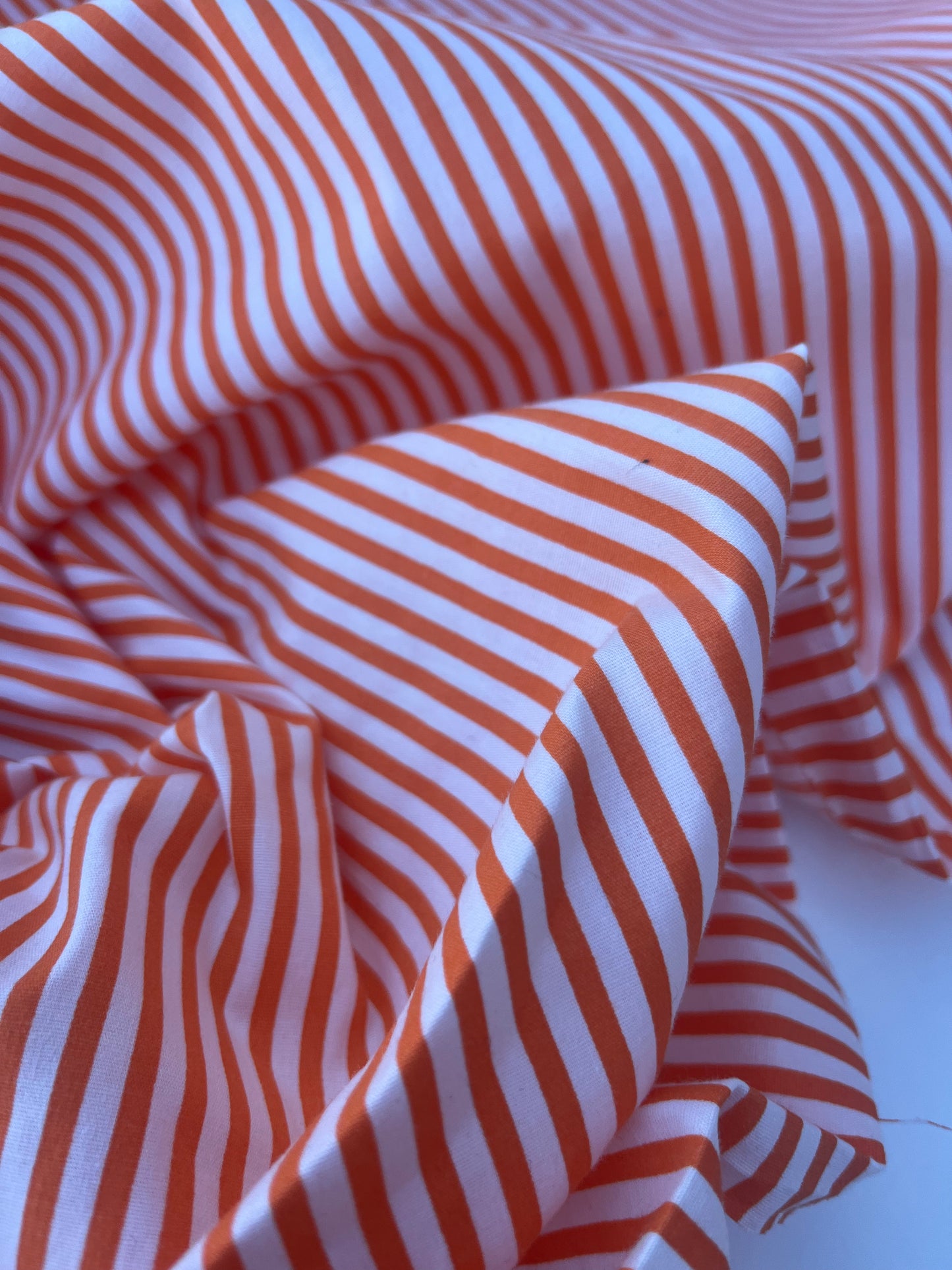 STRIPE SOCIETY 011 poplin stretch 4mm orange stripe