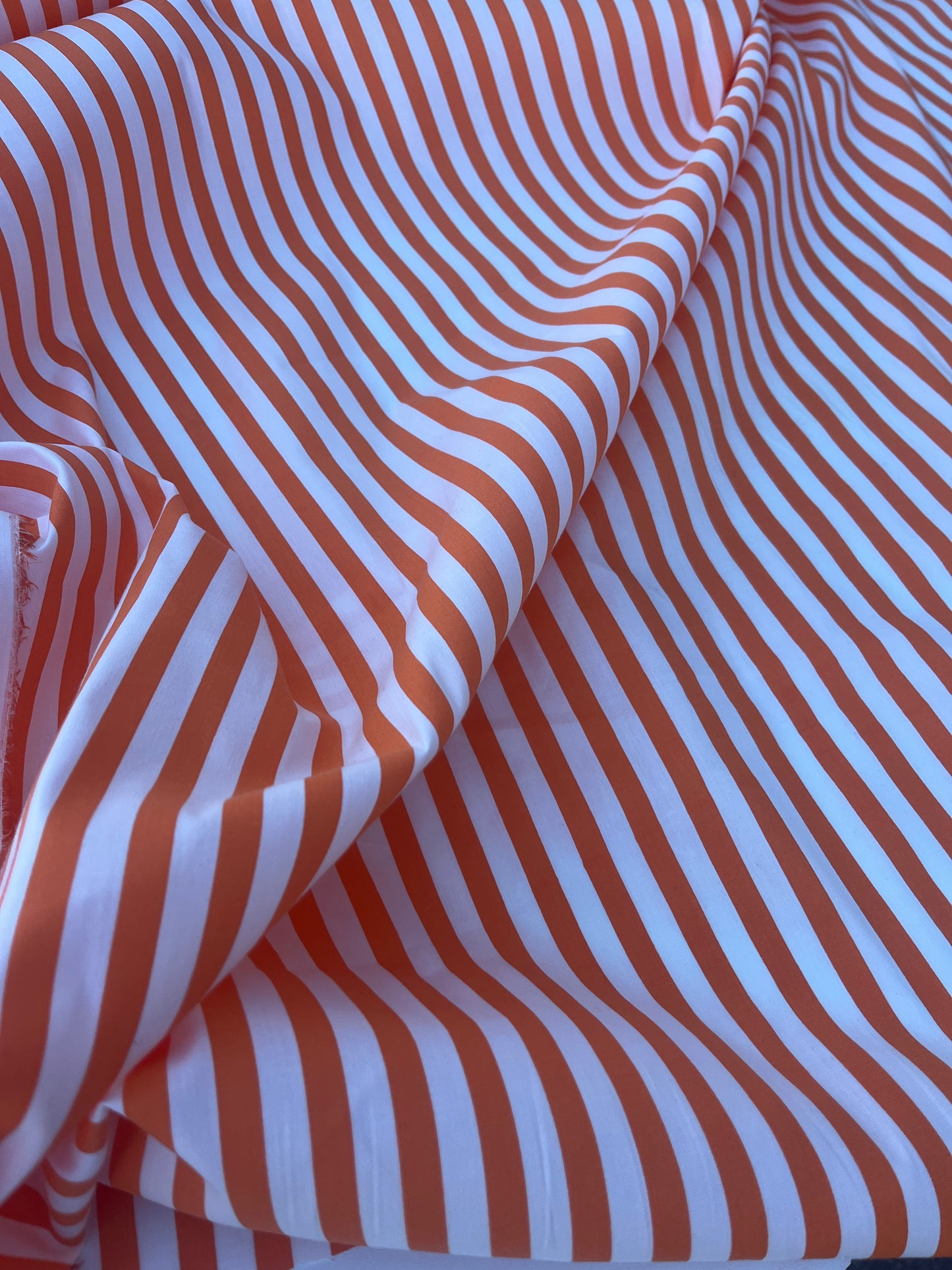 STRIPE SOCIETY 012 poplin stretch 8mm orange stripe