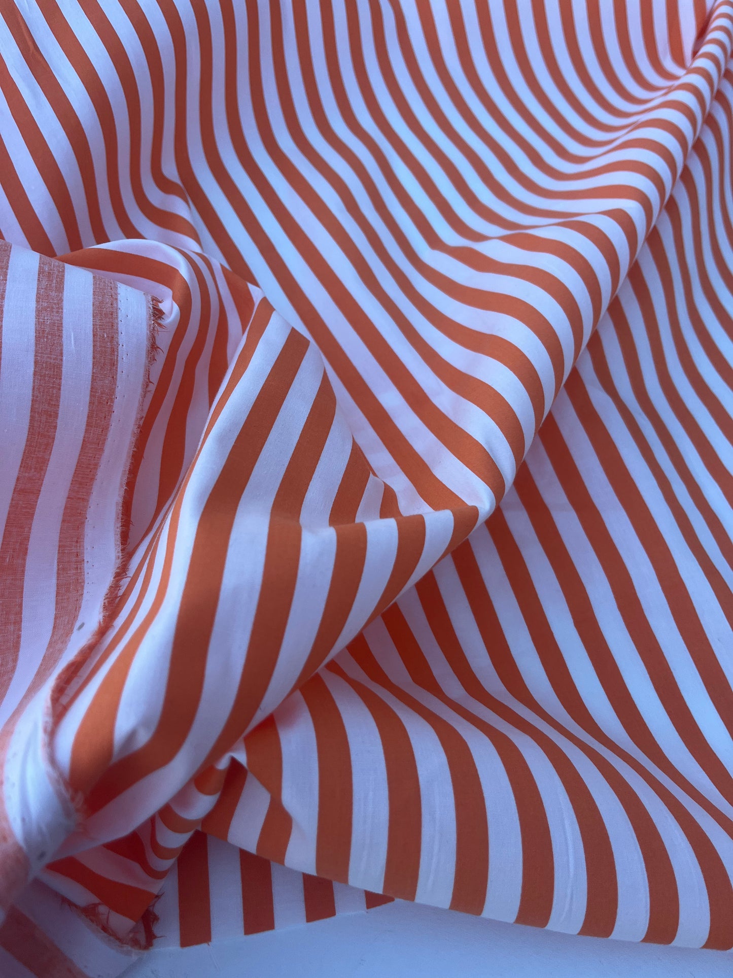 STRIPE SOCIETY 012 poplin stretch 8mm orange stripe