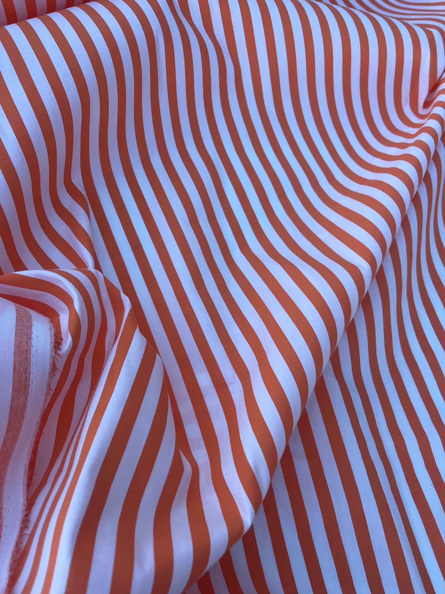 STRIPE SOCIETY 012 poplin stretch 8mm orange stripe