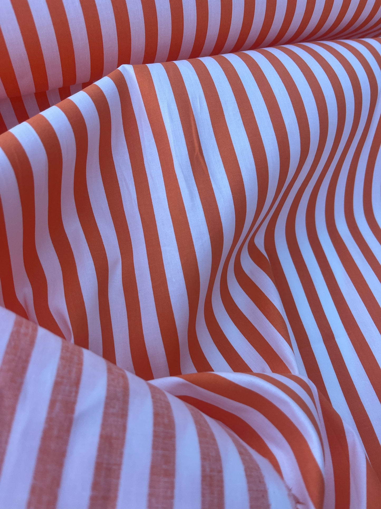 STRIPE SOCIETY 012 poplin stretch 8mm orange stripe
