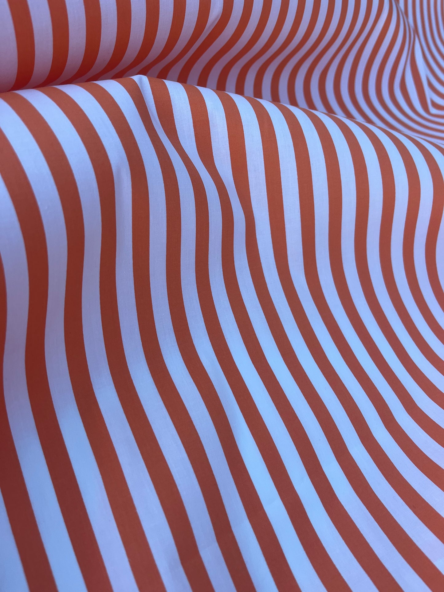STRIPE SOCIETY 012 poplin stretch 8mm orange stripe