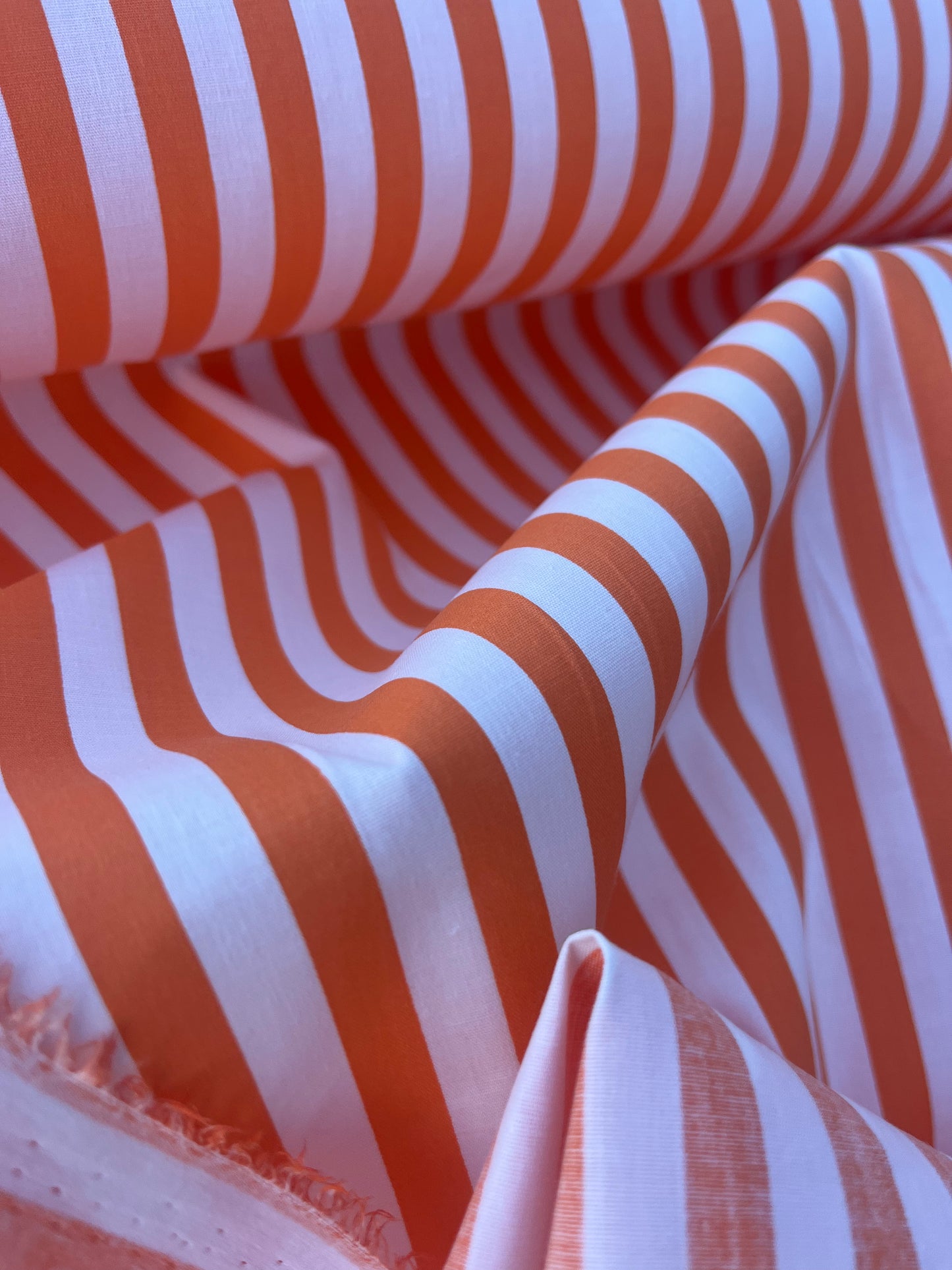 STRIPE SOCIETY 012 poplin stretch 8mm orange stripe