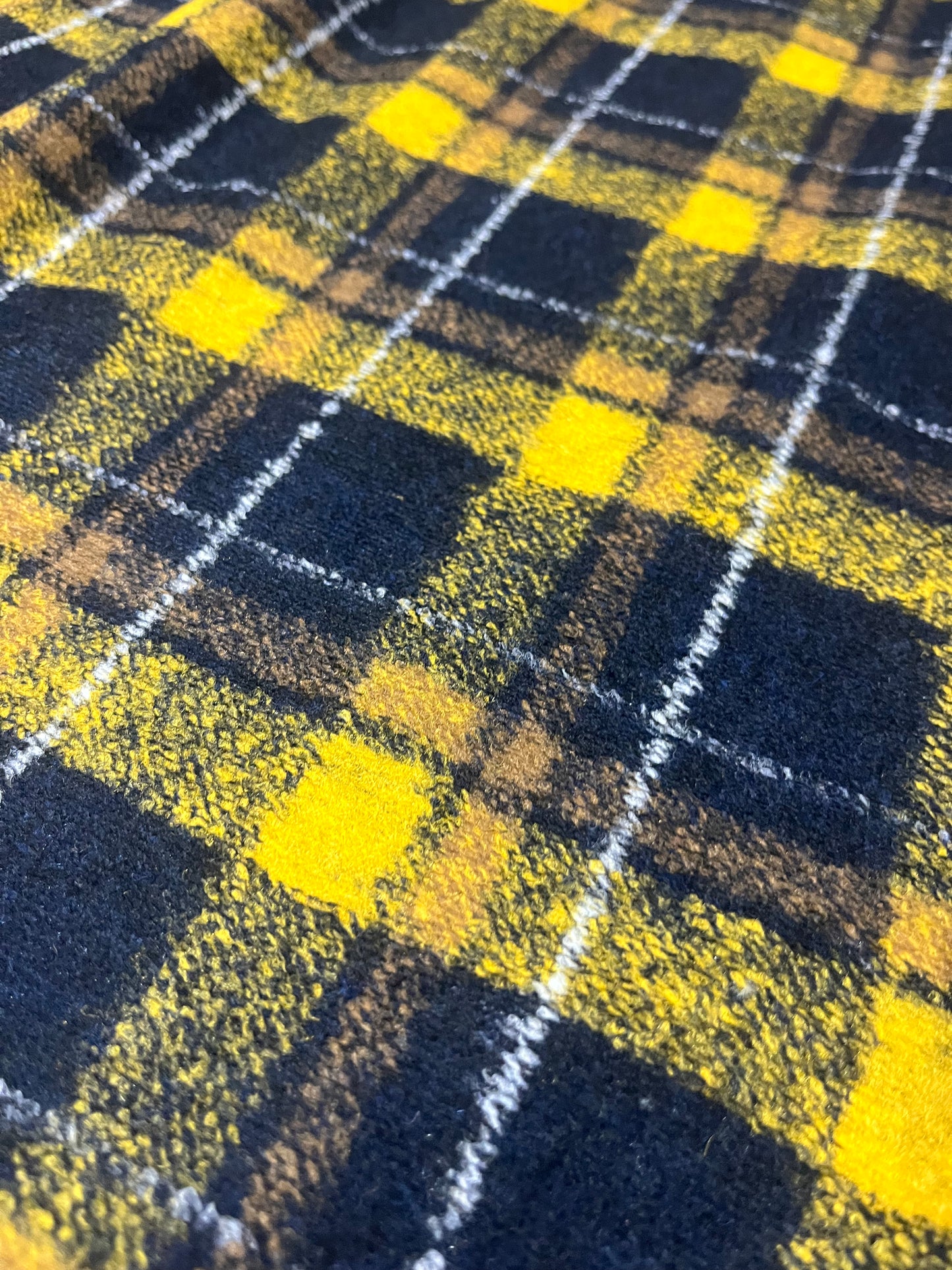 G00 Wool check navy/yellow