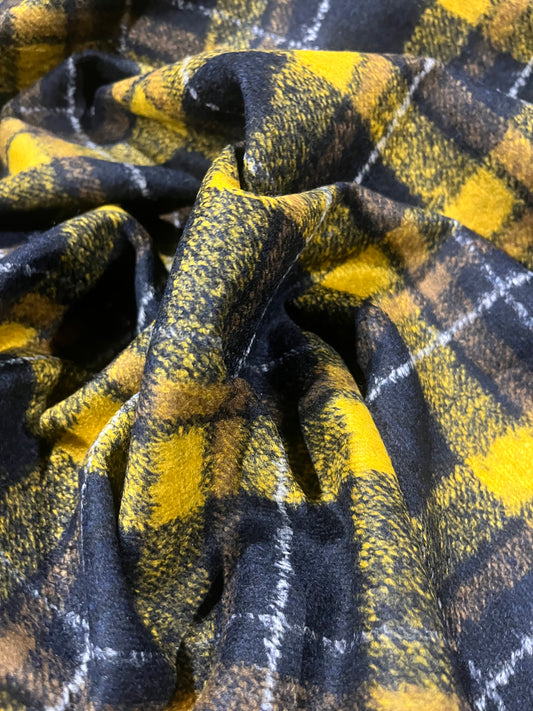 G00 Wool check navy/yellow