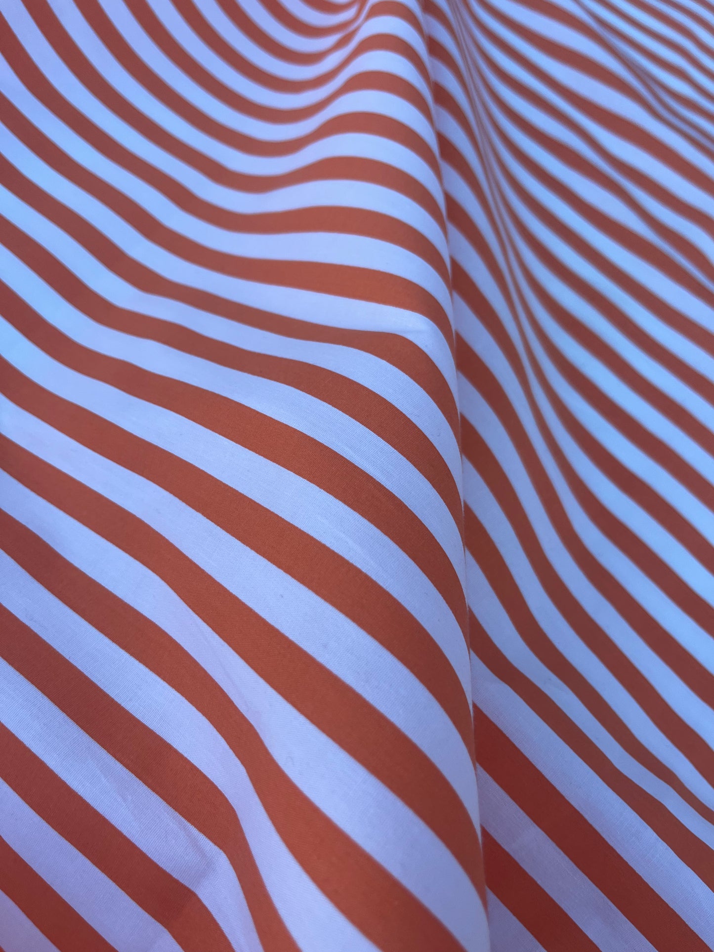 STRIPE SOCIETY 012 poplin stretch 8mm orange stripe
