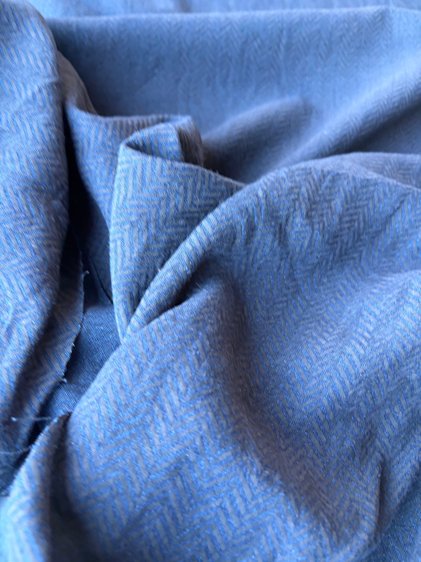 MIA 039 washed linen with herringbone print