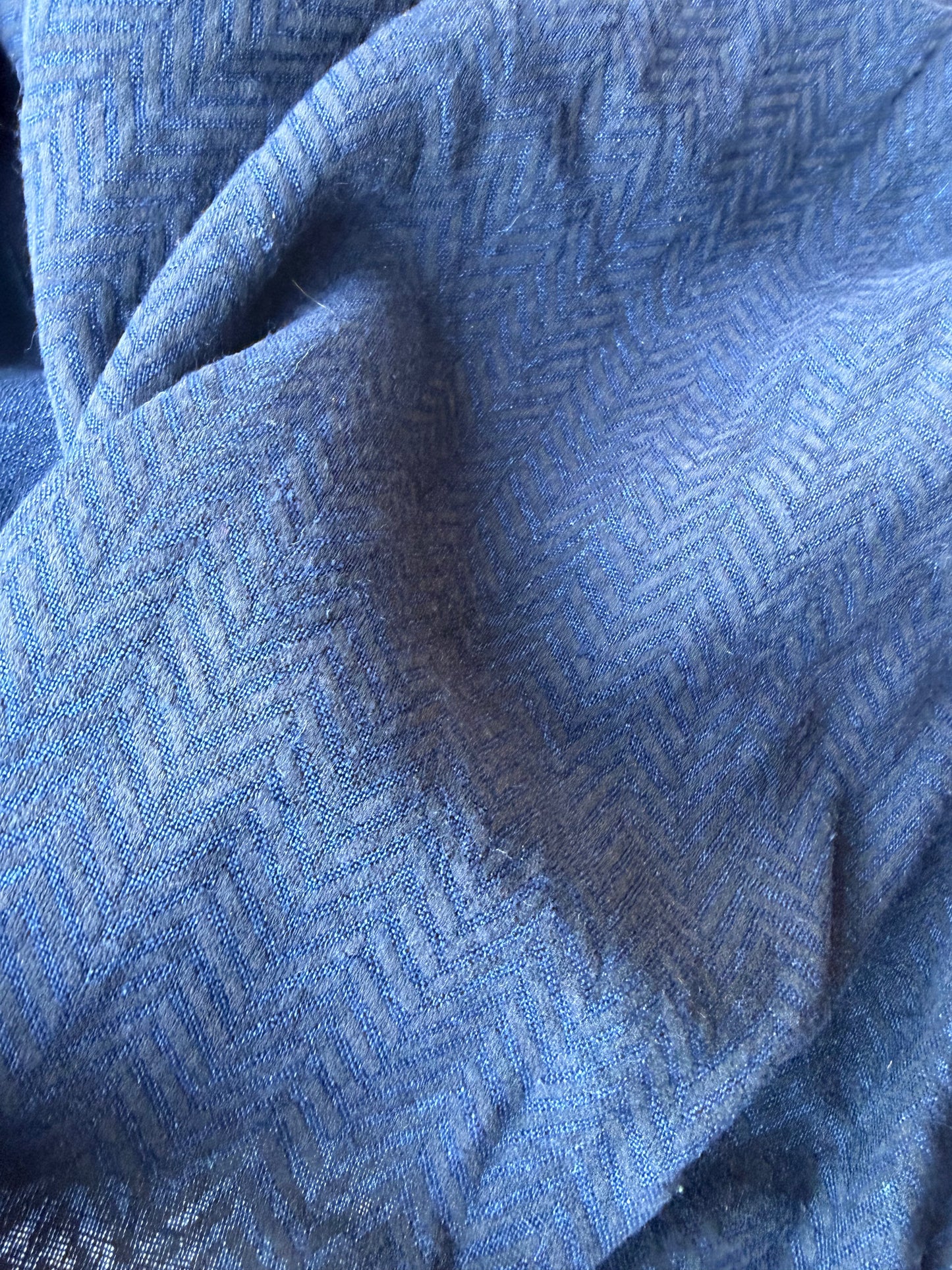 MIA 039 washed linen with herringbone print