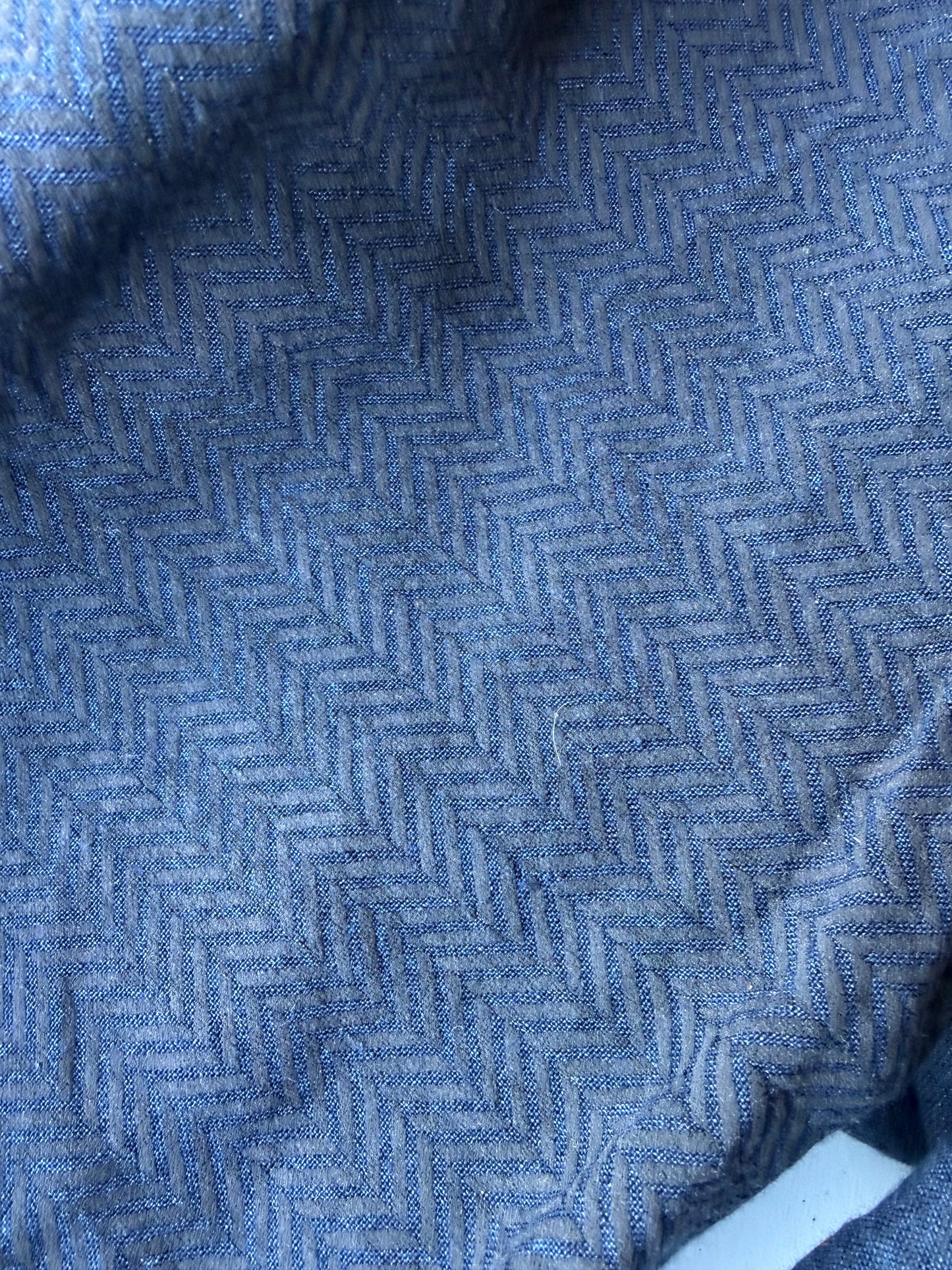 MIA 039 washed linen with herringbone print