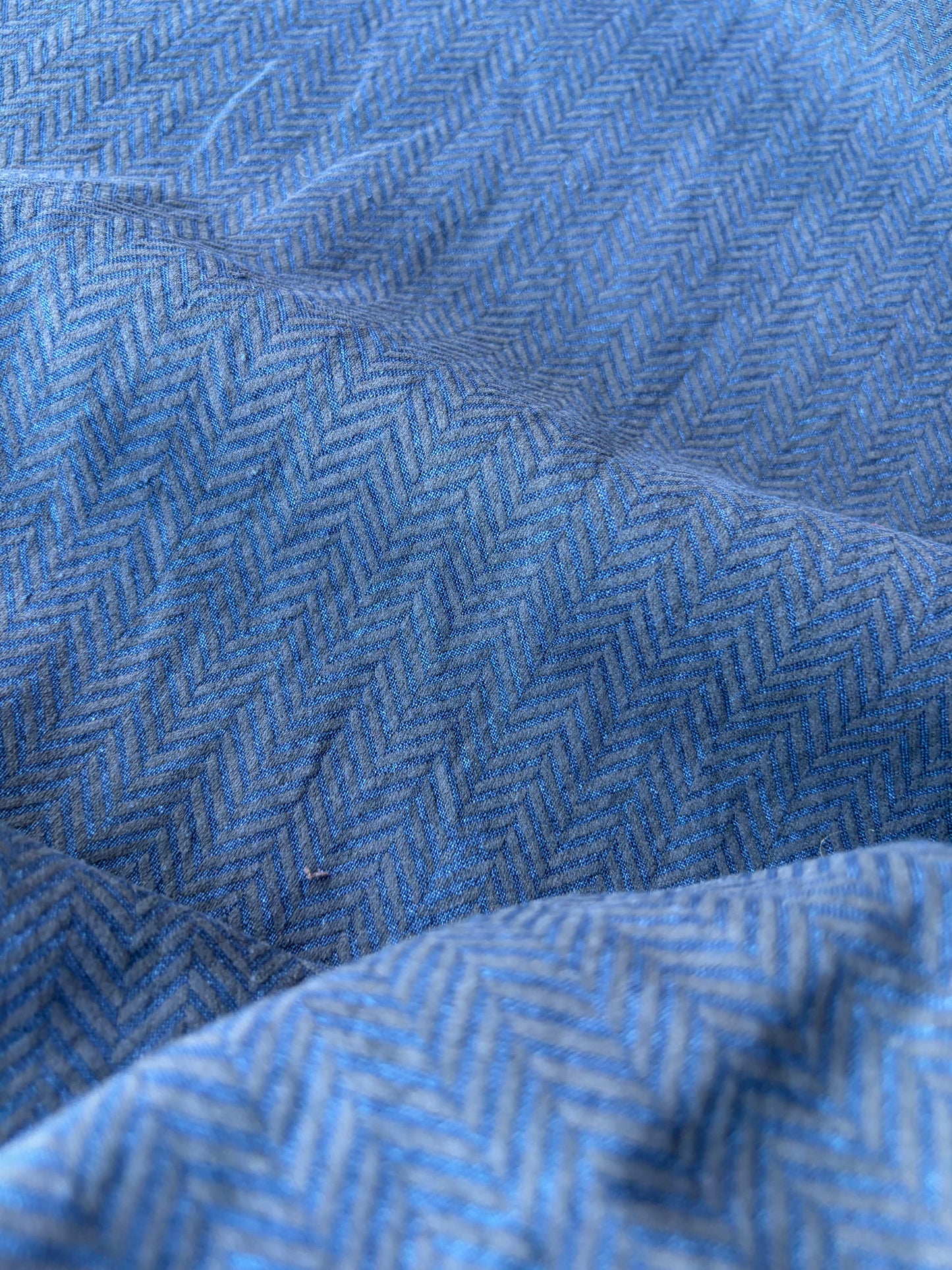 MIA 039 washed linen with herringbone print