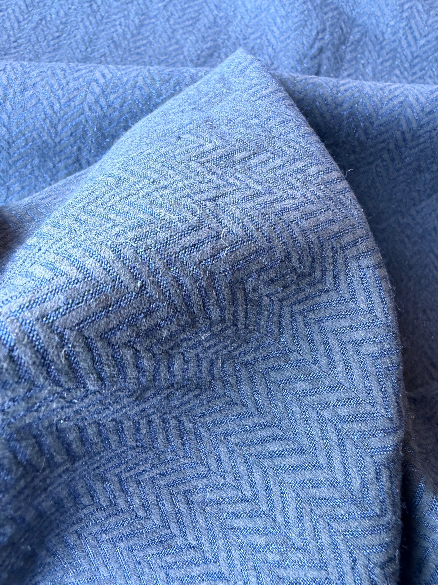 MIA 039 washed linen with herringbone print