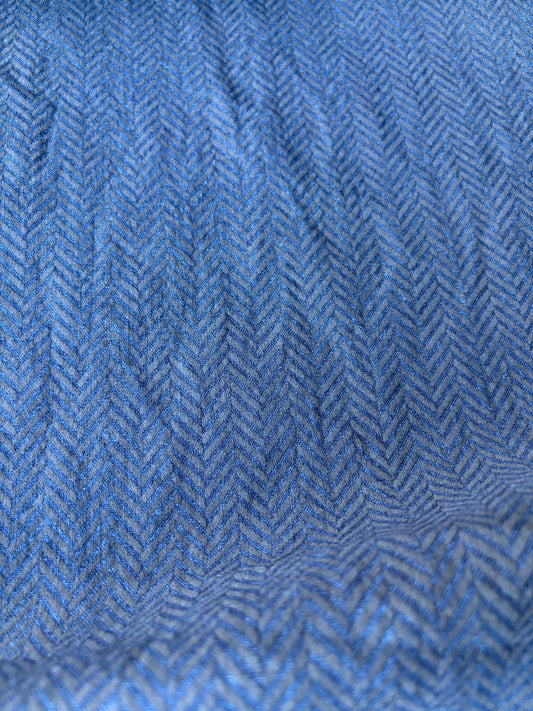 MIA 039 washed linen with herringbone print