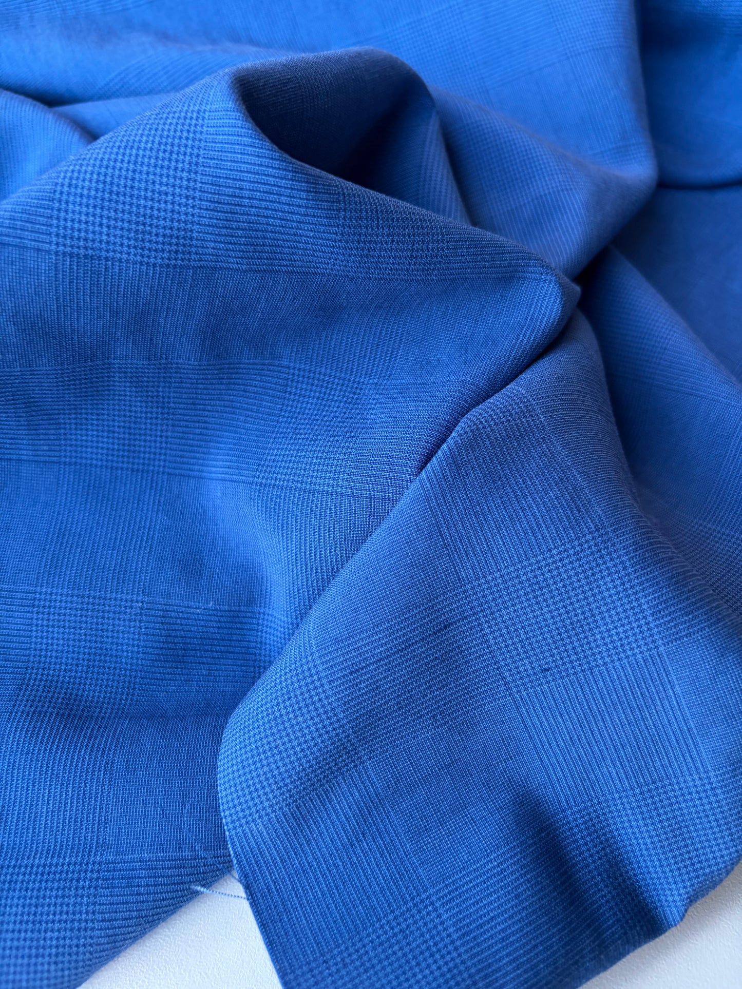 MIA 042 cobalt blue Prince of Wales suiting fabric