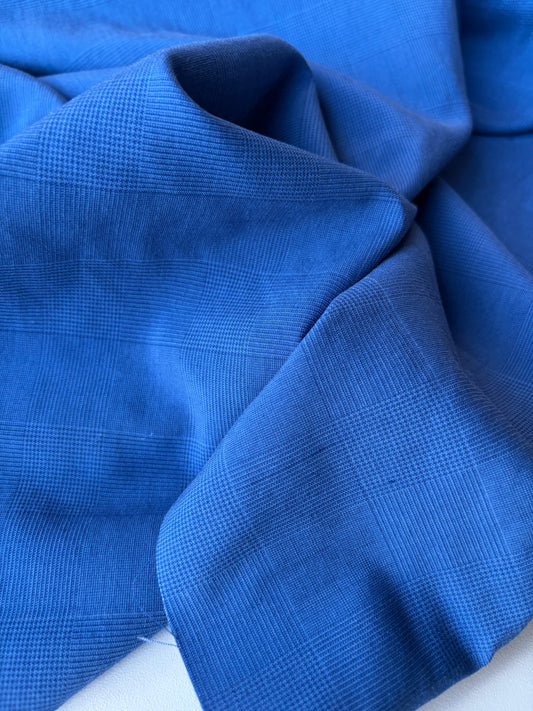 MIA 042 cobalt blue Prince of Wales suiting fabric