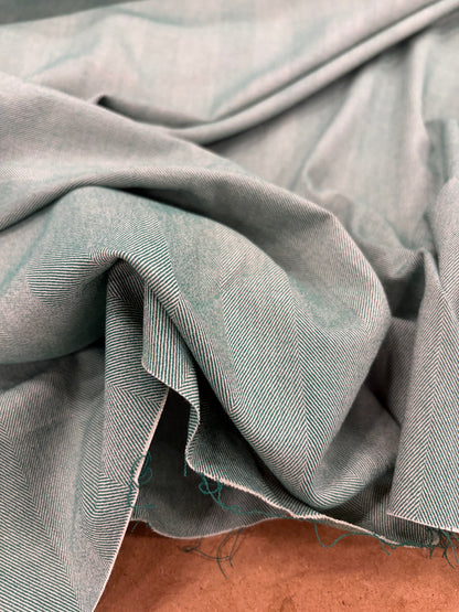 KELLY 013 green herringbone stretch fabric