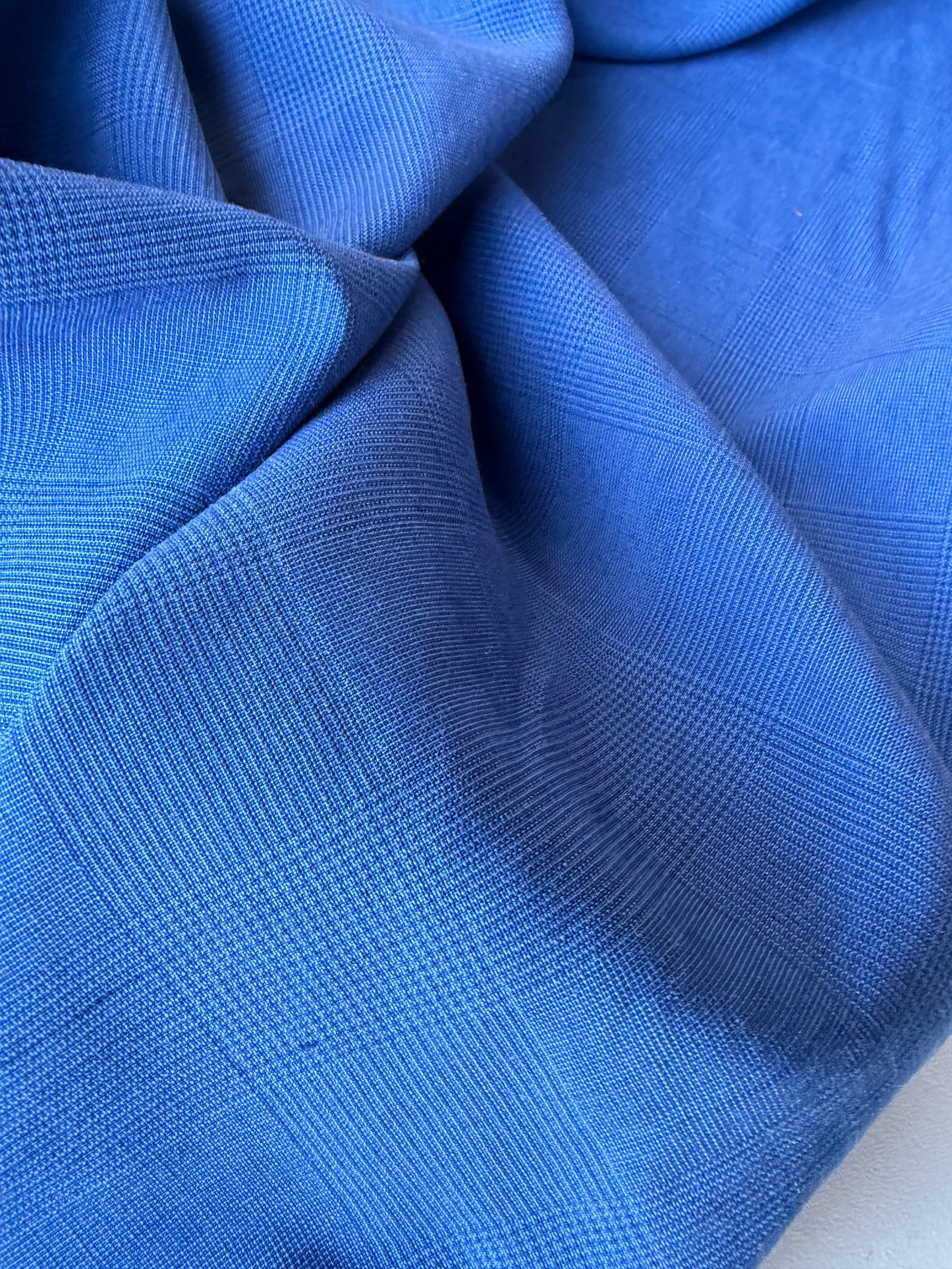 MIA 042 cobalt blue Prince of Wales suiting fabric