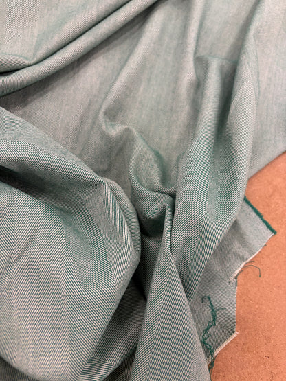 KELLY 013 green herringbone stretch fabric